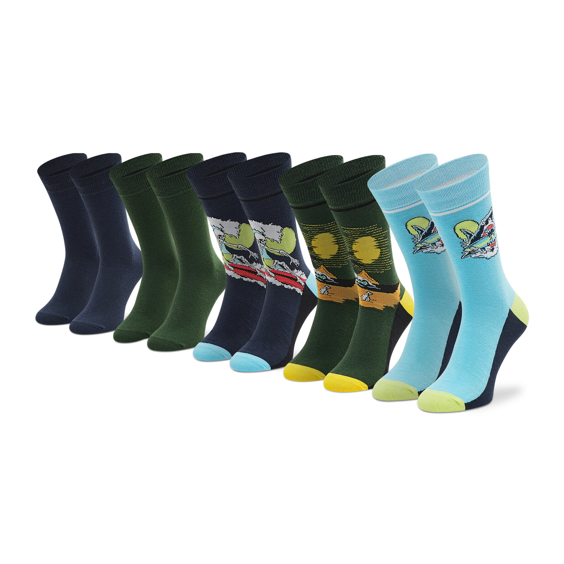 Jack&Jones 5 pár hosszú szárú férfi zokni Jacwave Skull Sock 12205322 r.OS Sötétkék - Pepit.hu