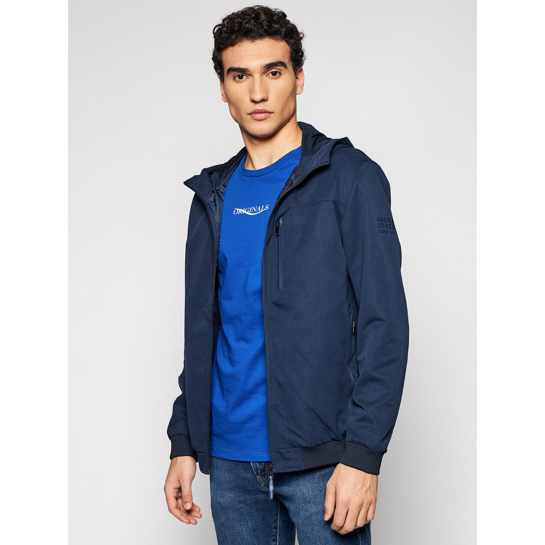 Jack&Jones Átmeneti kabát Alu Peach 12186514 Sötétkék Regular Fit - Pepit.hu