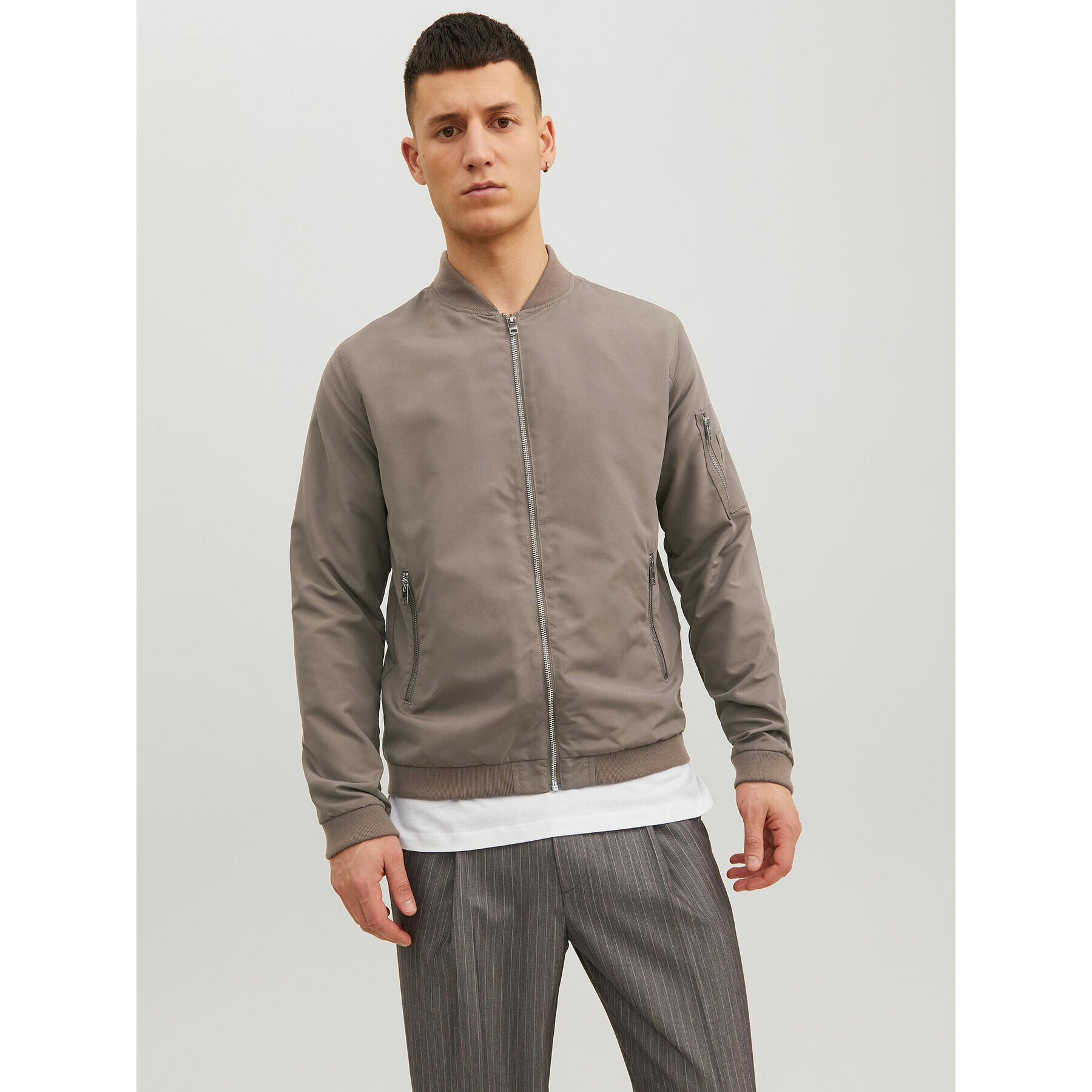 Jack&Jones Bomber dzseki Rush 12165203 Bézs Regular Fit - Pepit.hu