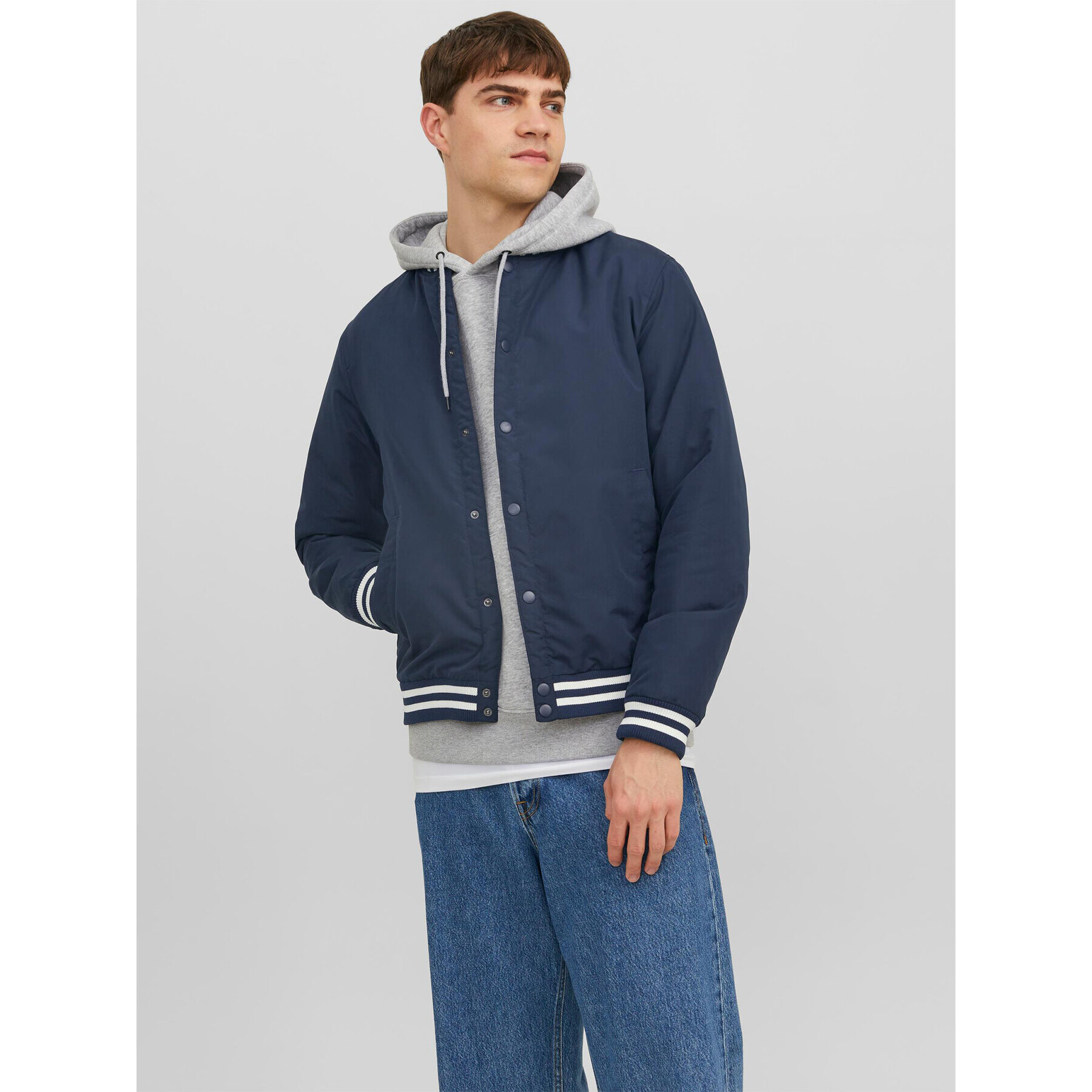 Jack&Jones Bomber dzseki 12243232 Sötétkék Regular Fit - Pepit.hu