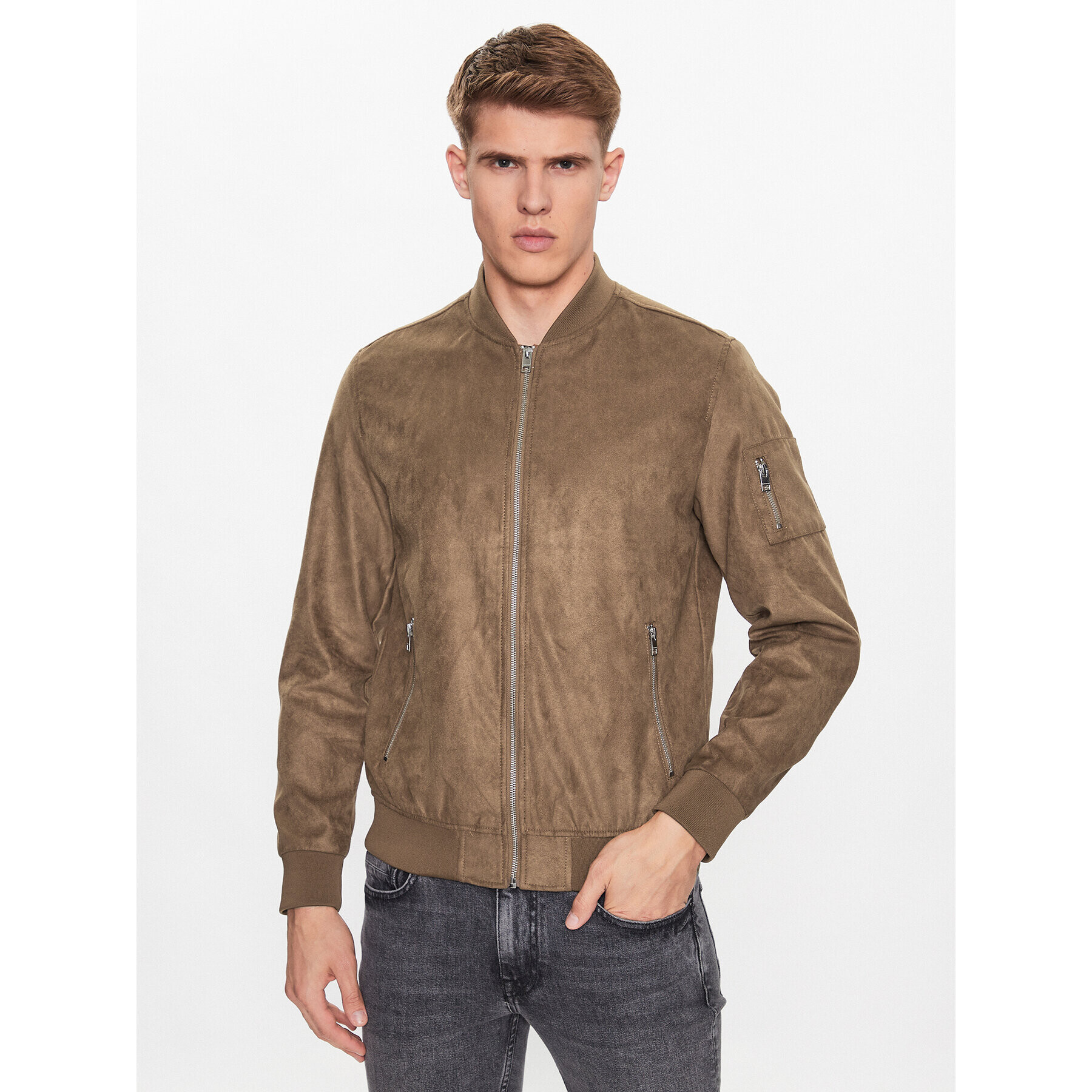 Jack&Jones Bomber dzseki Rocky 12223651 Barna Regular Fit - Pepit.hu