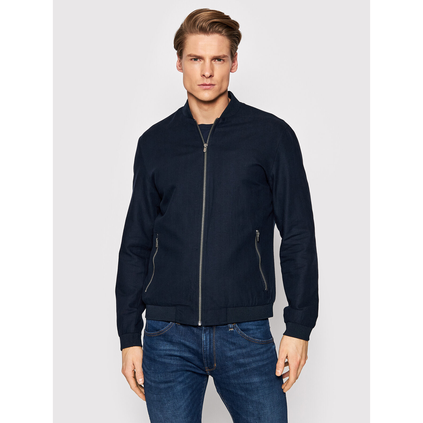 Jack&Jones Bomber dzseki Rush 12200058 Sötétkék Regular Fit - Pepit.hu