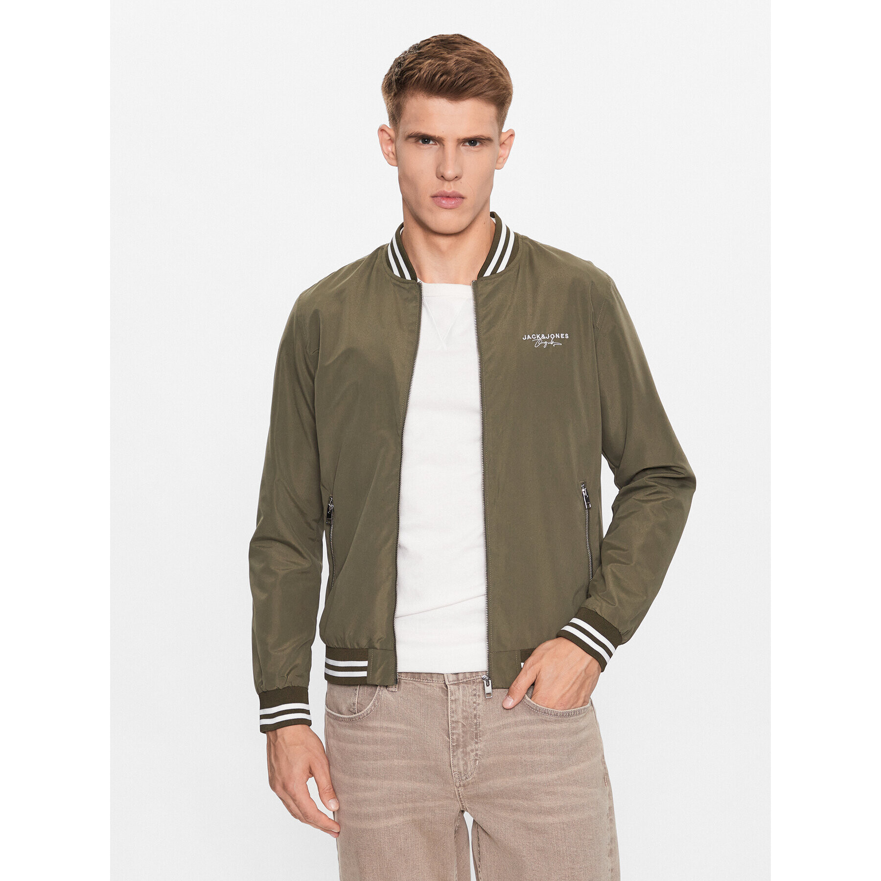 Jack&Jones Bomber dzseki Splash 12234723 Zöld Regular Fit - Pepit.hu