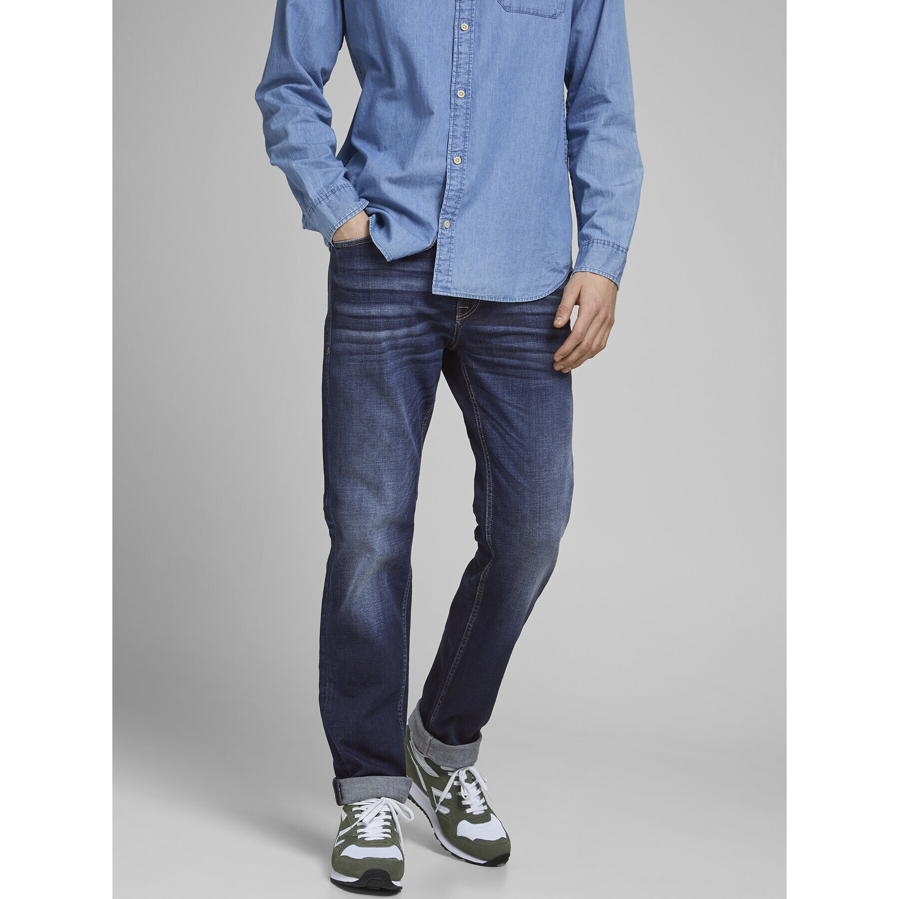 Jack&Jones Farmer Clark 12177444 Sötétkék Regular Fit - Pepit.hu