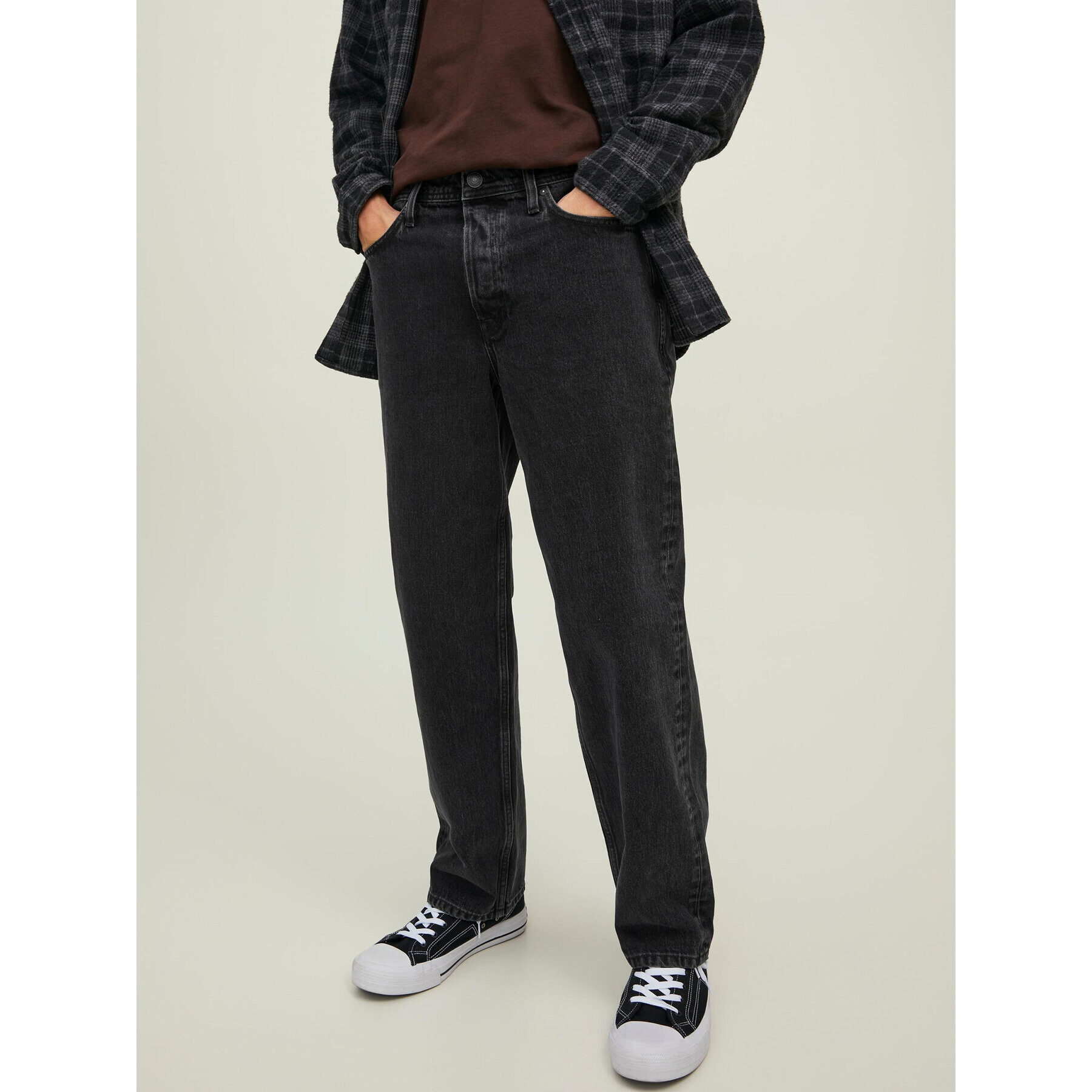 Jack&Jones Farmer Eddie 12216879 Fekete Loose Fit - Pepit.hu