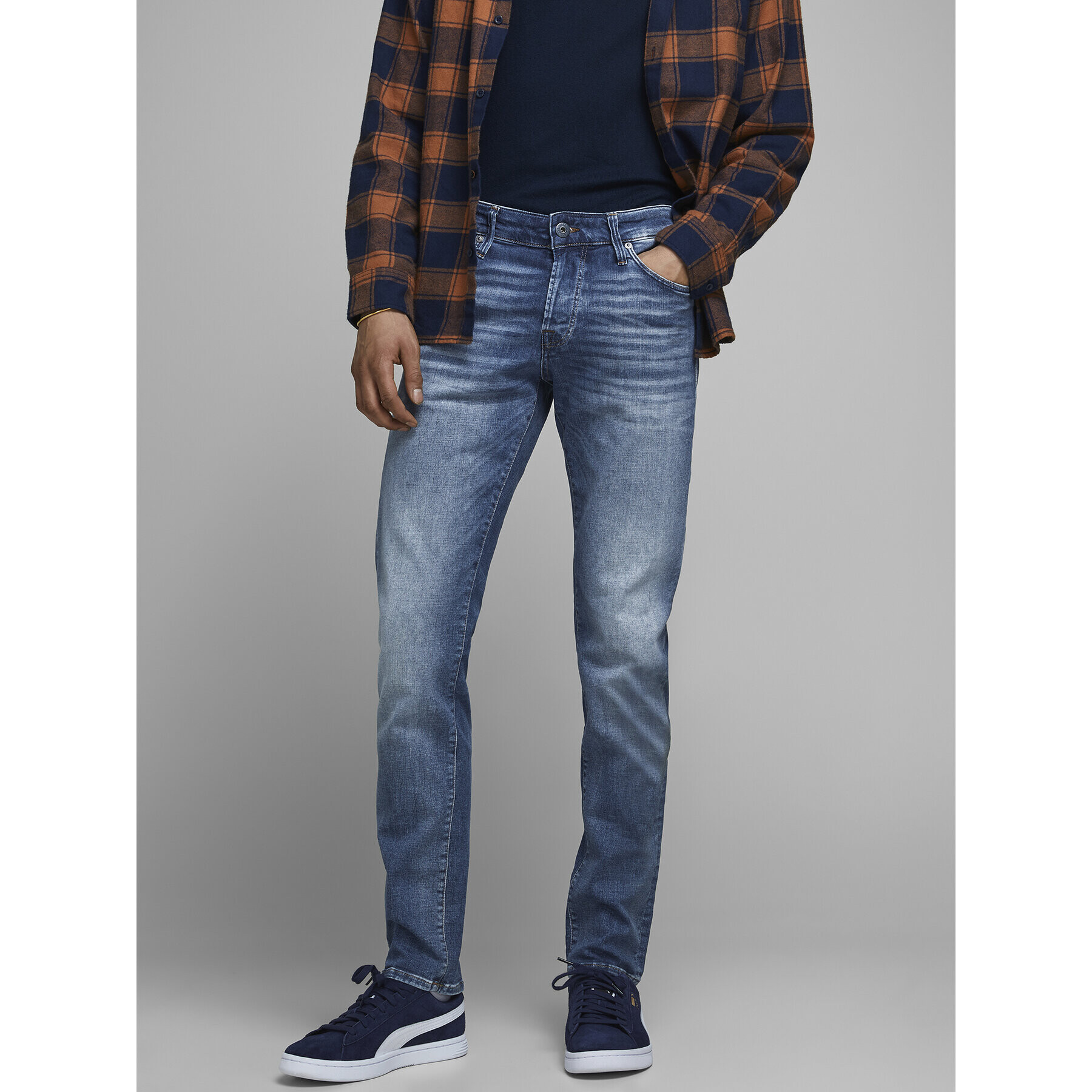 Jack&Jones Farmer Glenn 12148275 Kék Slim Fit - Pepit.hu