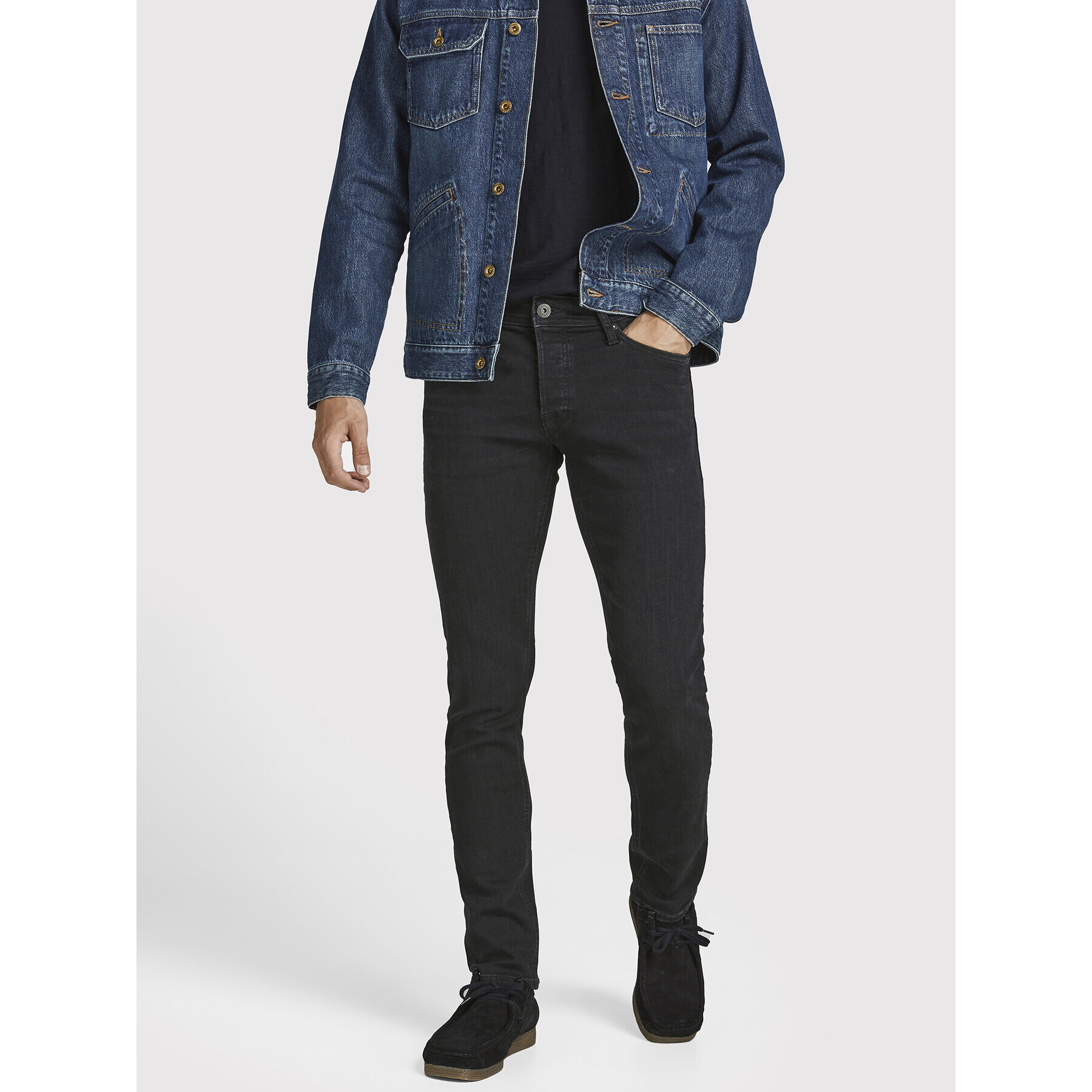 Jack&Jones Farmer Glenn 12190854 Fekete Slim Fit - Pepit.hu