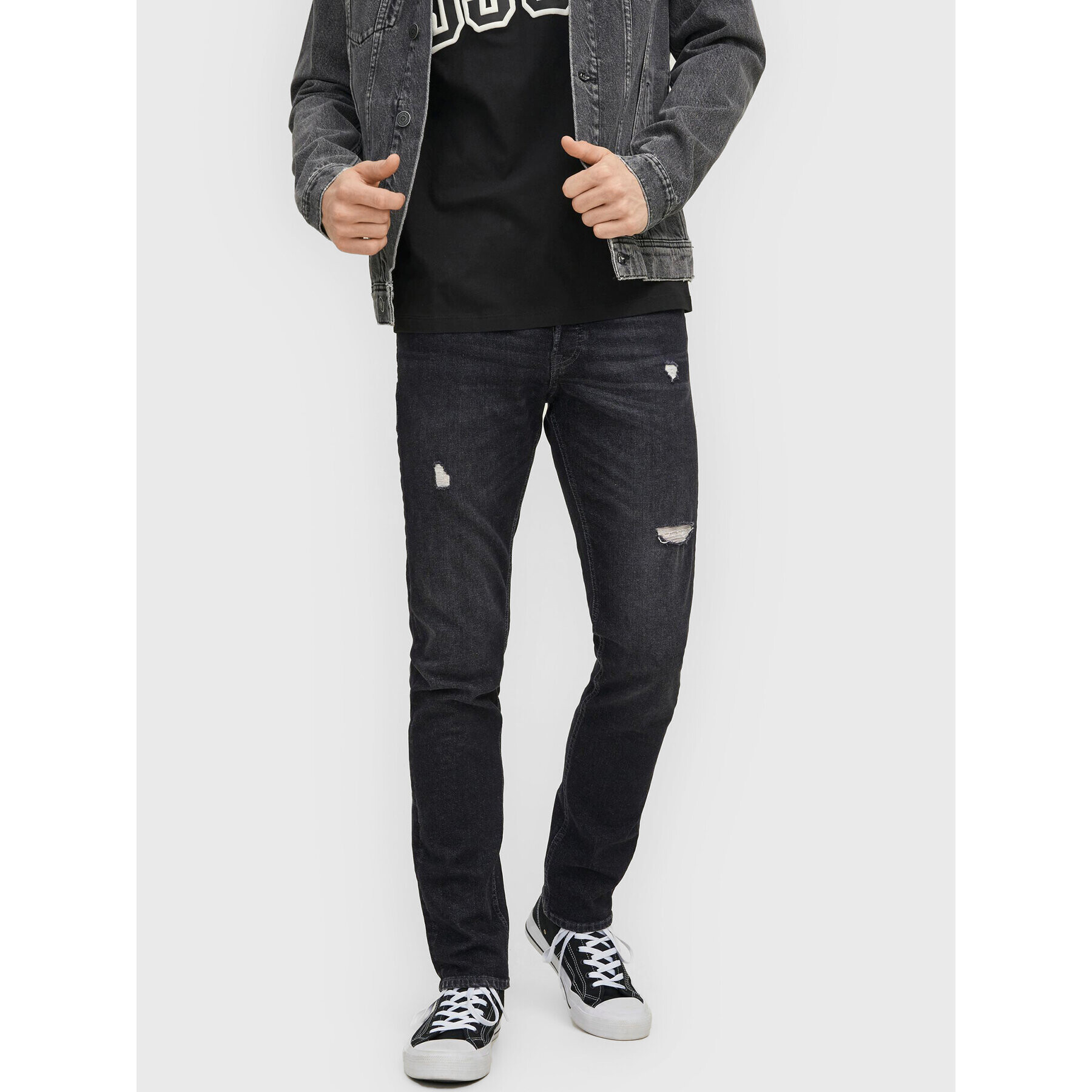 Jack&Jones Farmer Glenn 12213194 Fekete Slim Fit - Pepit.hu