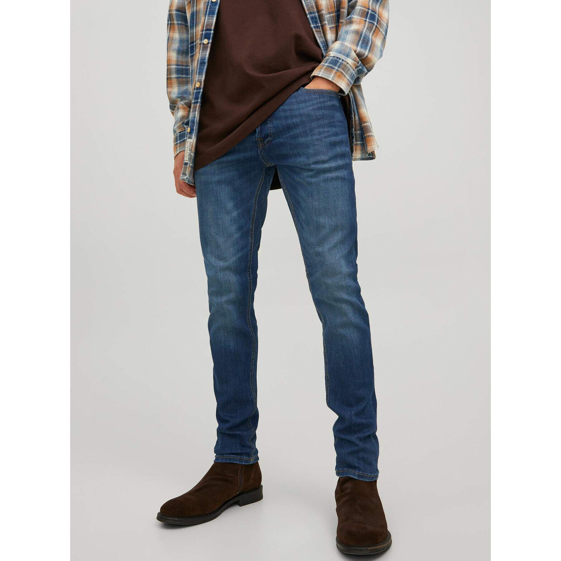 Jack&Jones Farmer Glenn 12224987 Sötétkék Slim Fit - Pepit.hu