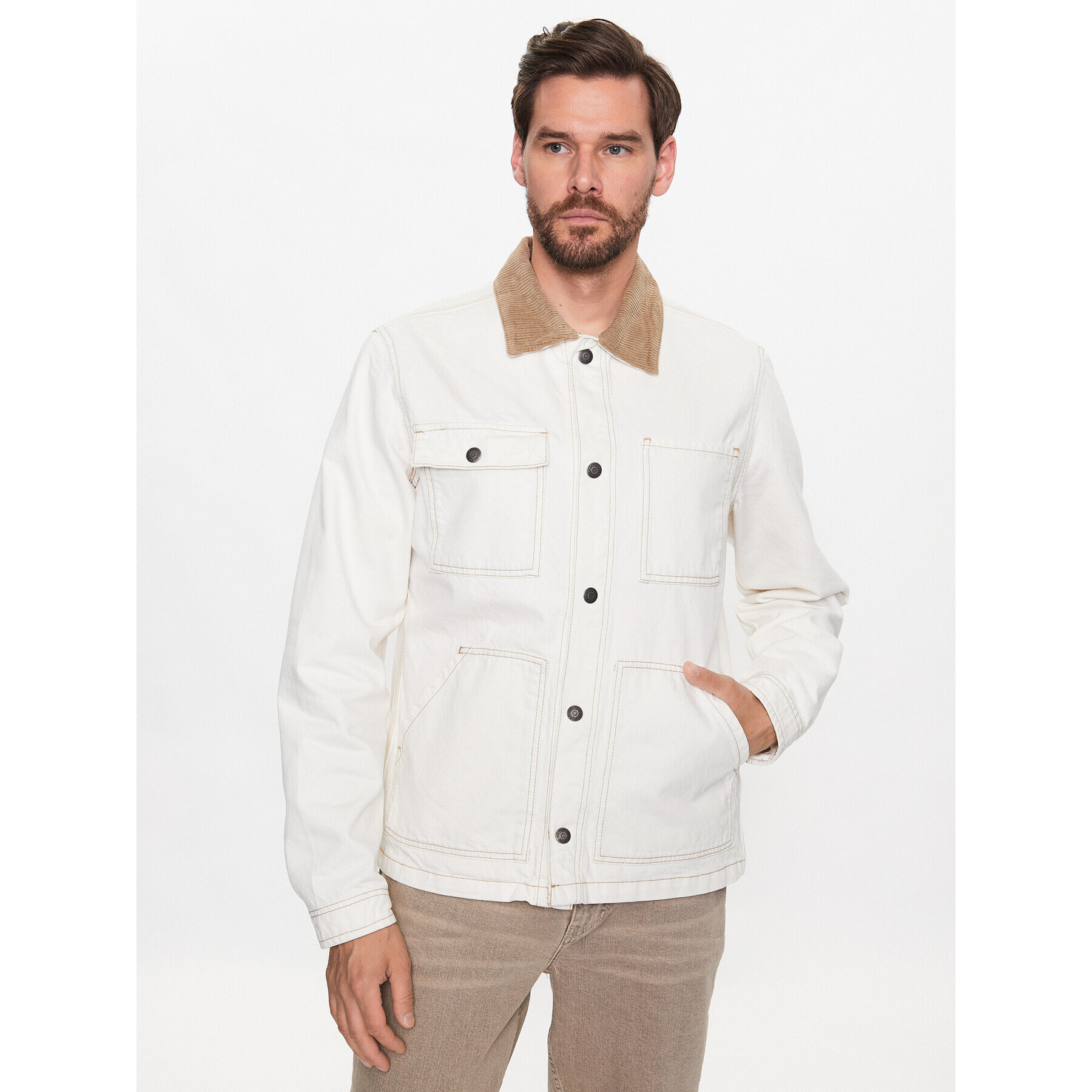 Jack&Jones Farmer kabát Steel 12231171 Ekru Regular Fit - Pepit.hu