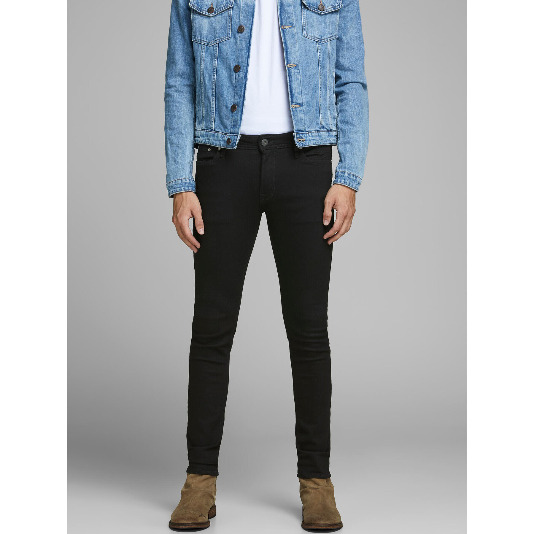 Jack&Jones Farmer Liam 12109952 Fekete Skinny Fit - Pepit.hu