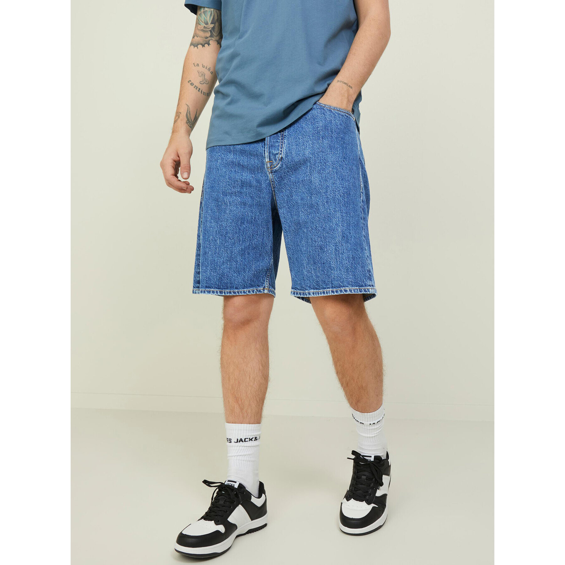 Jack&Jones Farmer rövidnadrág Tony 12209803 Kék Baggy Fit - Pepit.hu