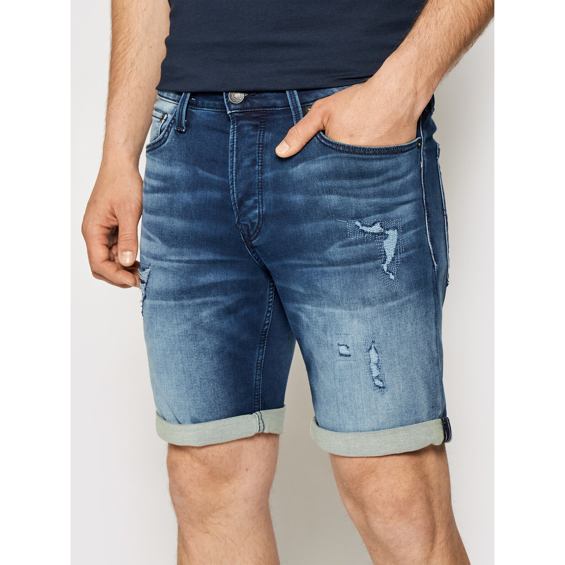 Jack&Jones Farmer rövidnadrág Rick 12166270 Sötétkék Regular Fit - Pepit.hu