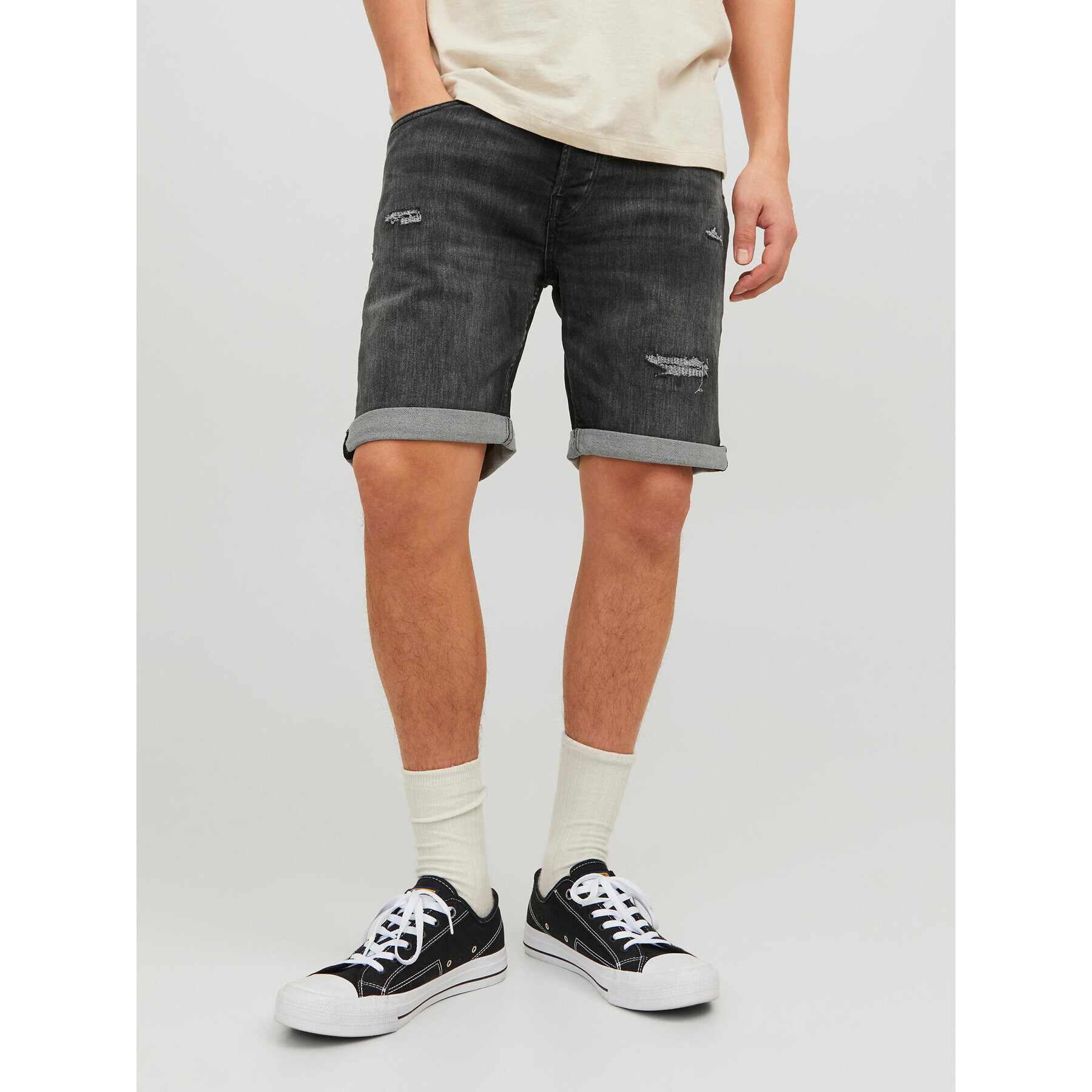 Jack&Jones Farmer rövidnadrág Rick 12224129 Fekete Regular Fit - Pepit.hu