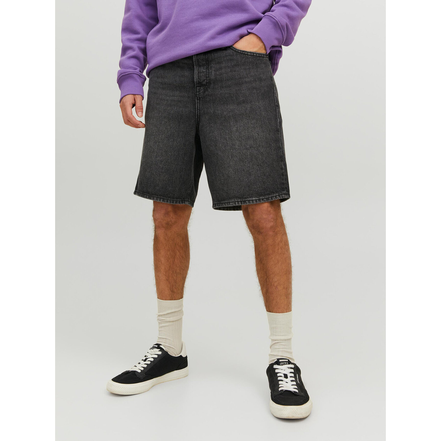 Jack&Jones Farmer rövidnadrág Tony 12239240 Fekete Baggy Fit - Pepit.hu