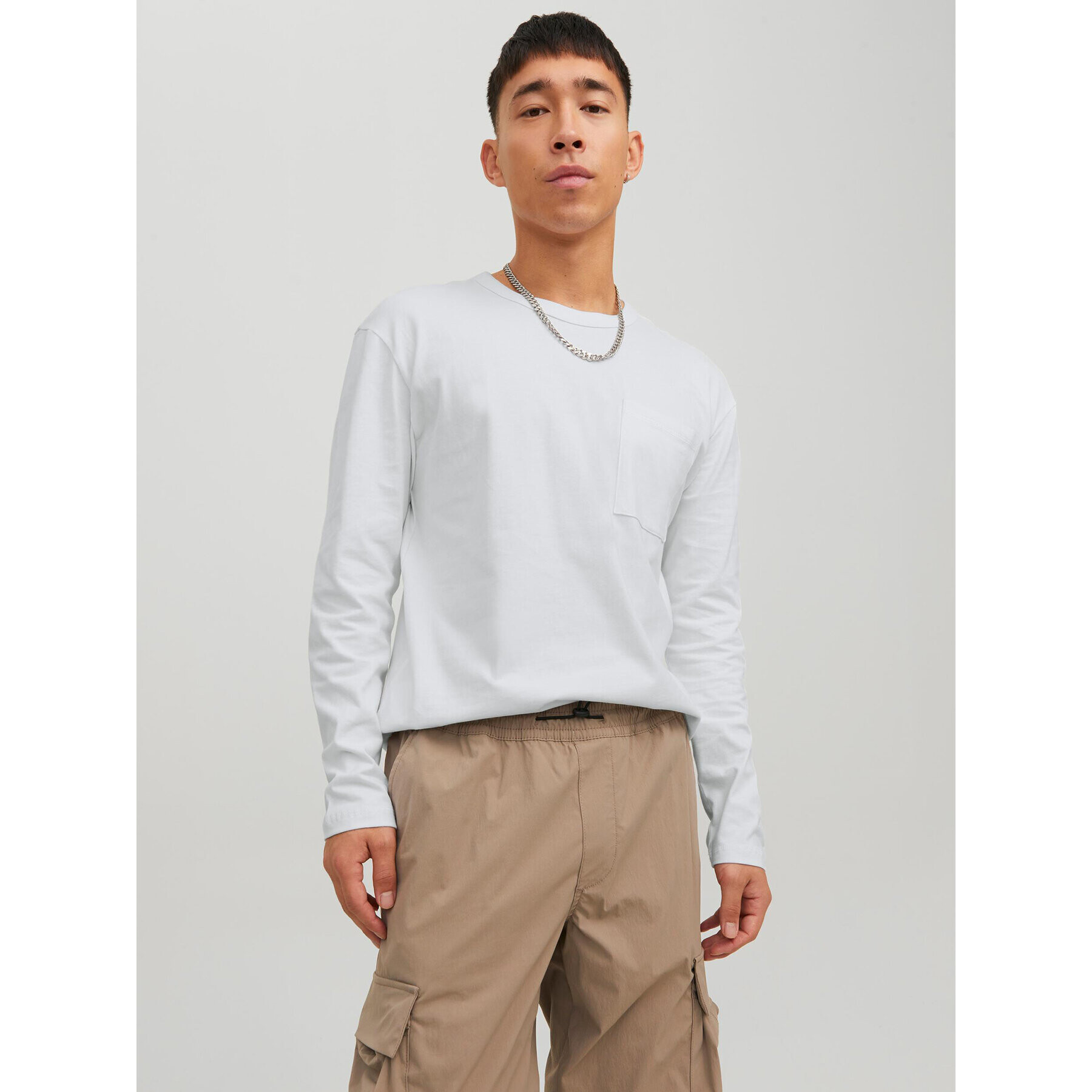 Jack&Jones Hosszú ujjú Classic 12227674 Fehér Relaxed Fit - Pepit.hu