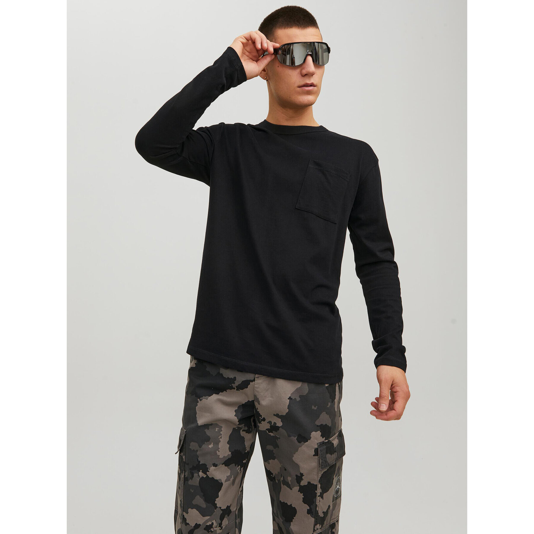 Jack&Jones Hosszú ujjú Classic 12227674 Fekete Relaxed Fit - Pepit.hu