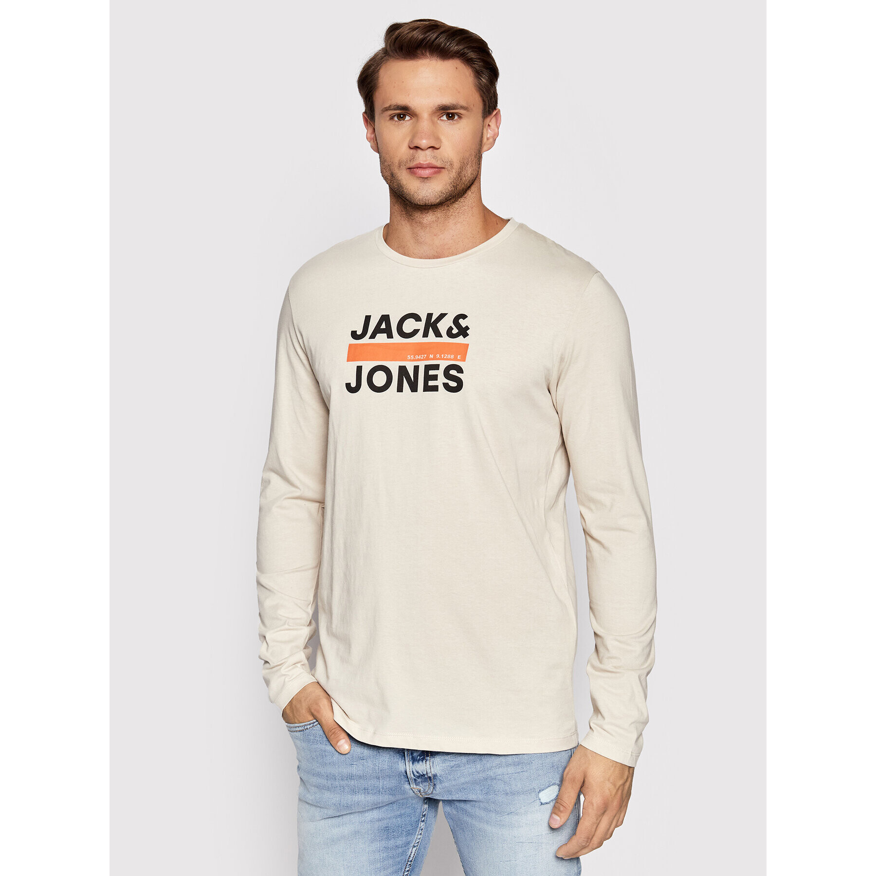 Jack&Jones Hosszú ujjú Dan 12213768 Bézs Relaxed Fit - Pepit.hu