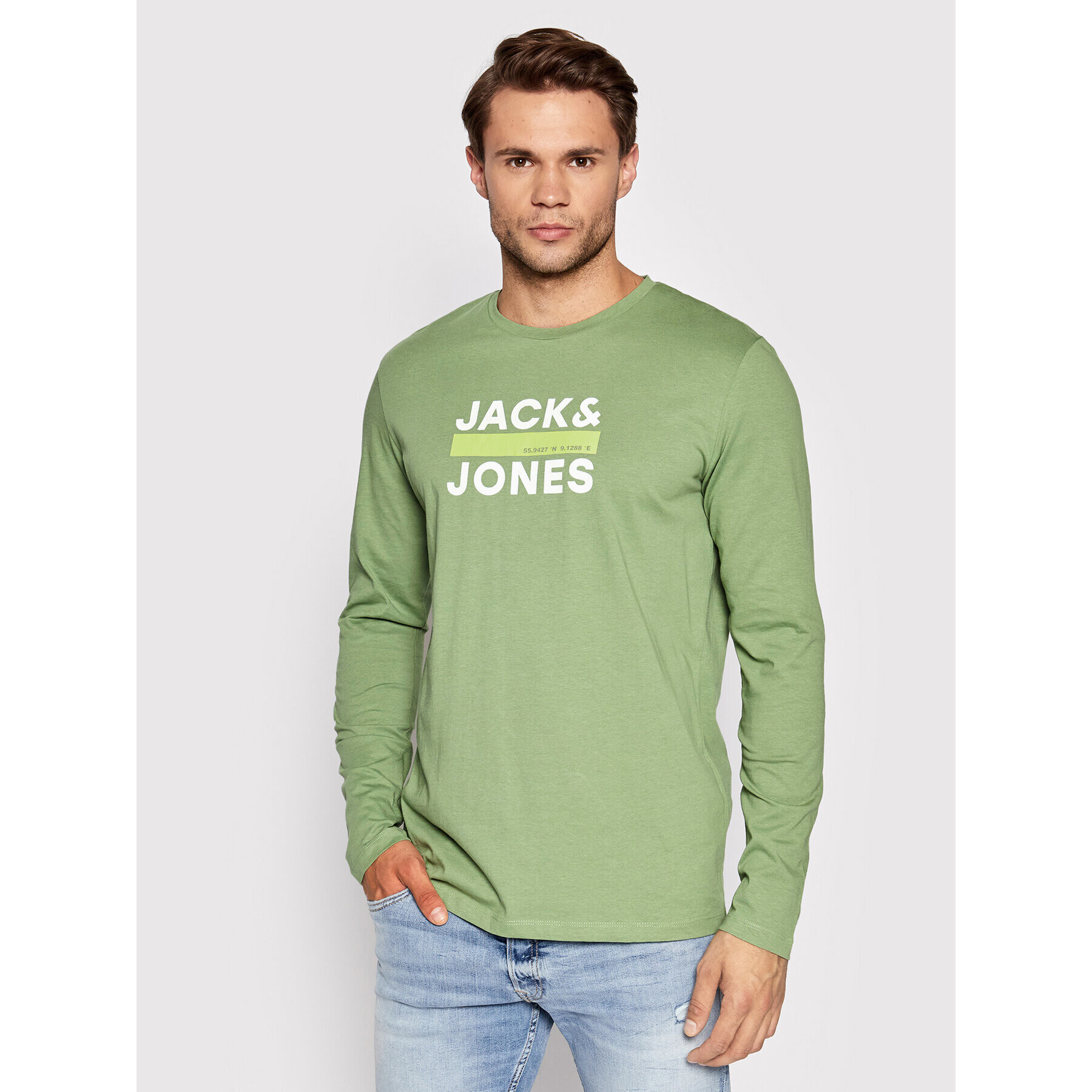 Jack&Jones Hosszú ujjú Dan 12213768 Zöld Relaxed Fit - Pepit.hu