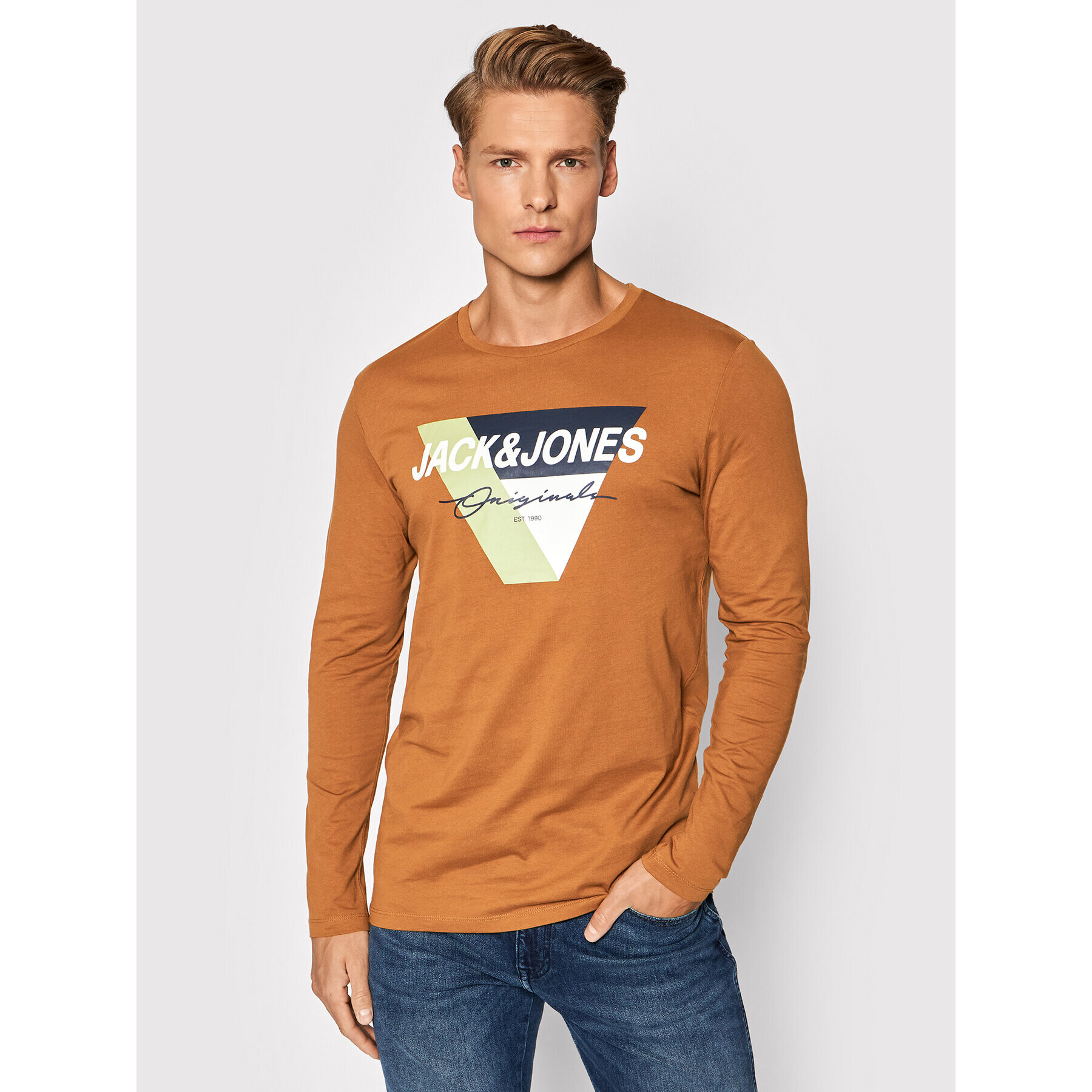 Jack&Jones Hosszú ujjú Mason 12196647 Barna Regular Fit - Pepit.hu