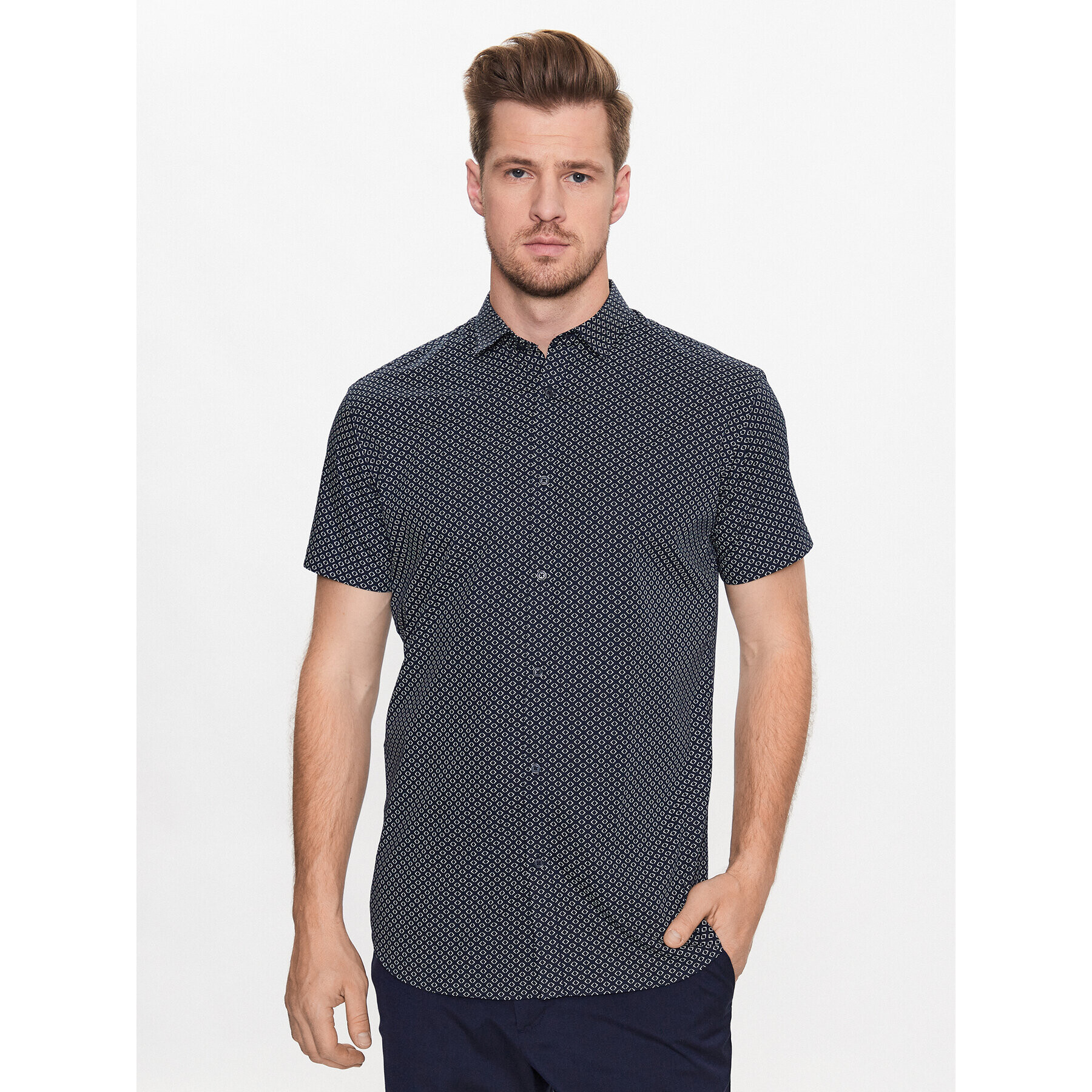 Jack&Jones Ing Cardiff 12231865 Sötétkék Slim Fit - Pepit.hu