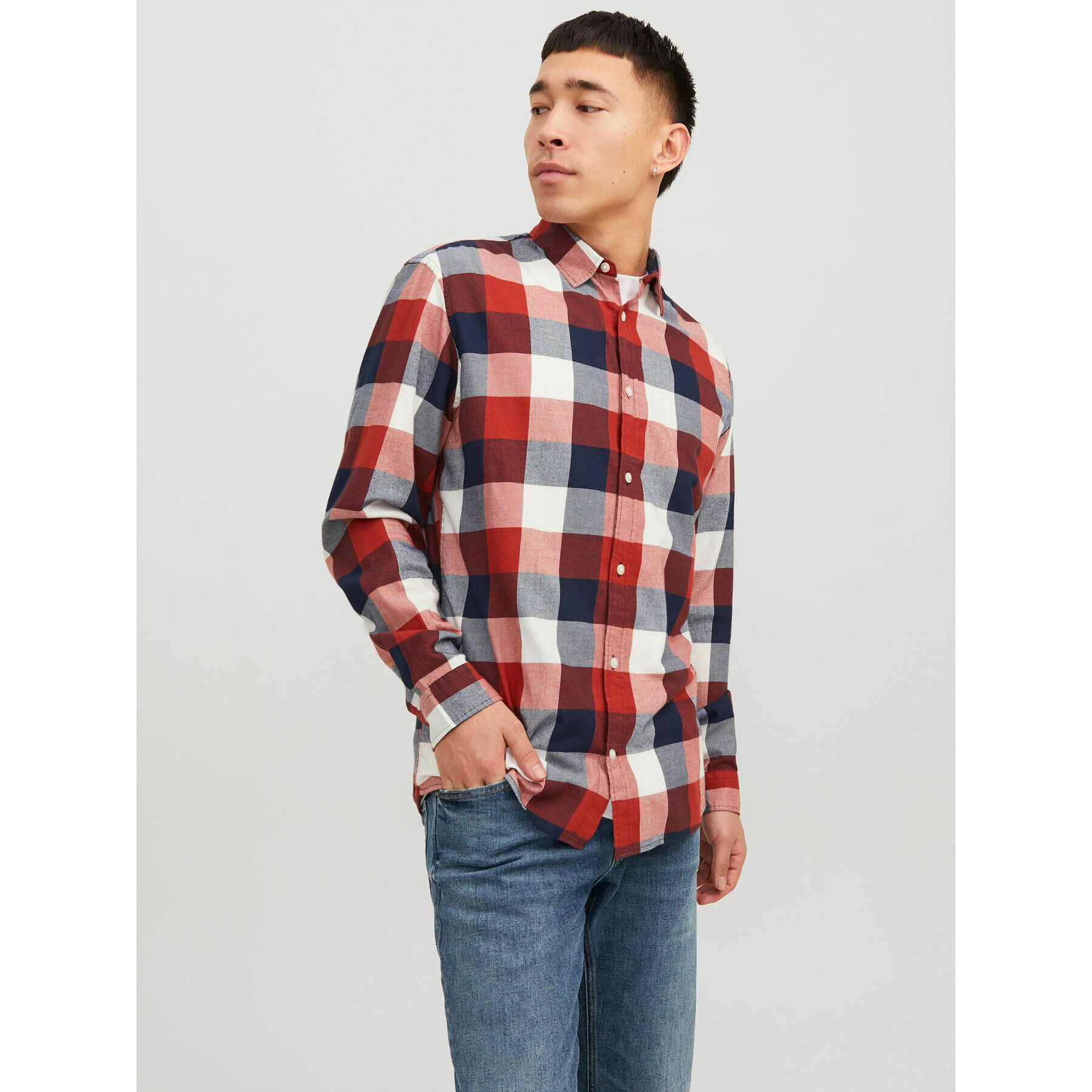 Jack&Jones Ing Buffalo 12235965 Piros Slim Fit - Pepit.hu