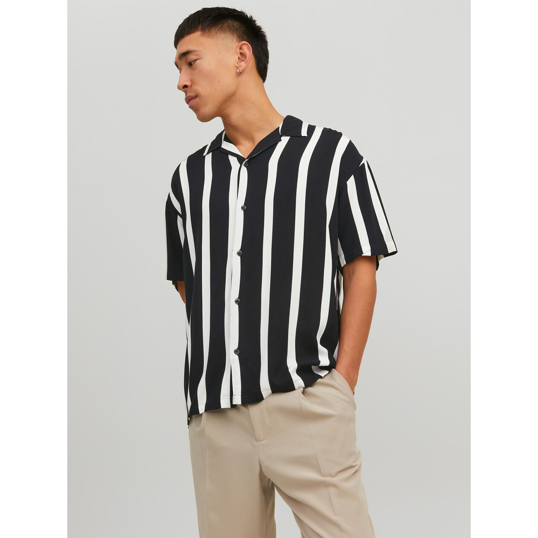 Jack&Jones Ing Jeff 12220423 Fekete Relaxed Fit - Pepit.hu