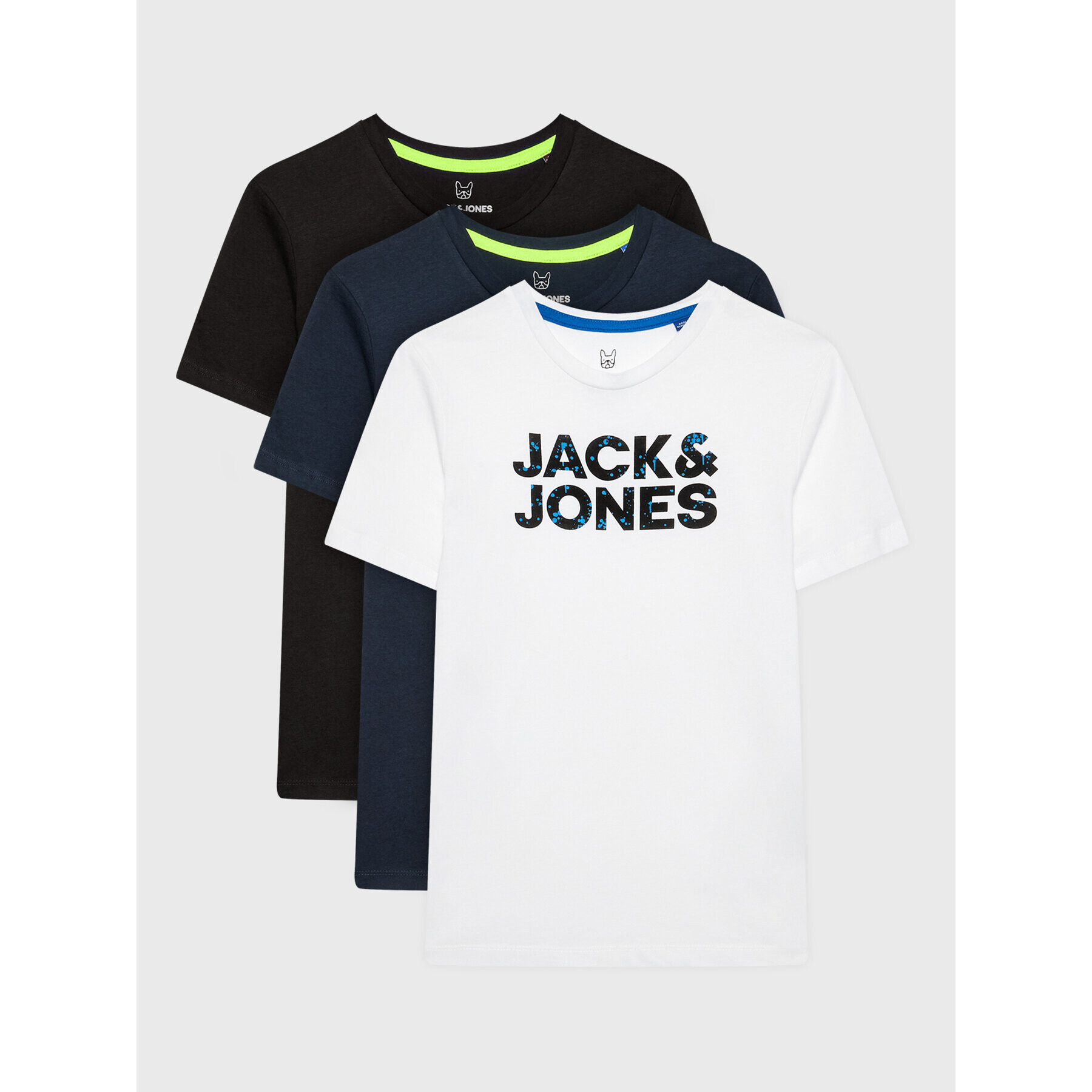 Jack&Jones Junior 3 db póló Neon 12235339 Színes Regular Fit - Pepit.hu