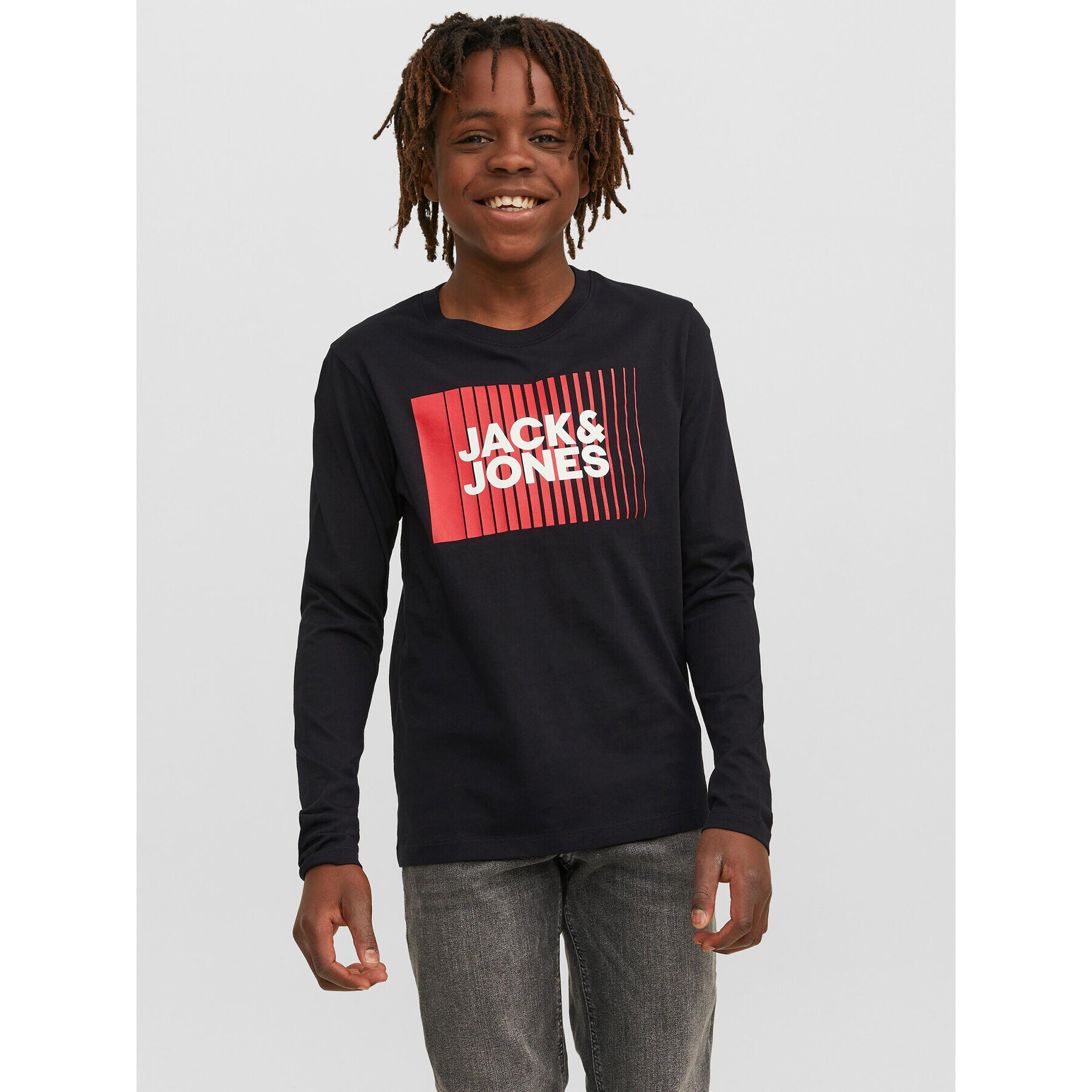 Jack&Jones Junior Blúz 12244209 Fekete Regular Fit - Pepit.hu