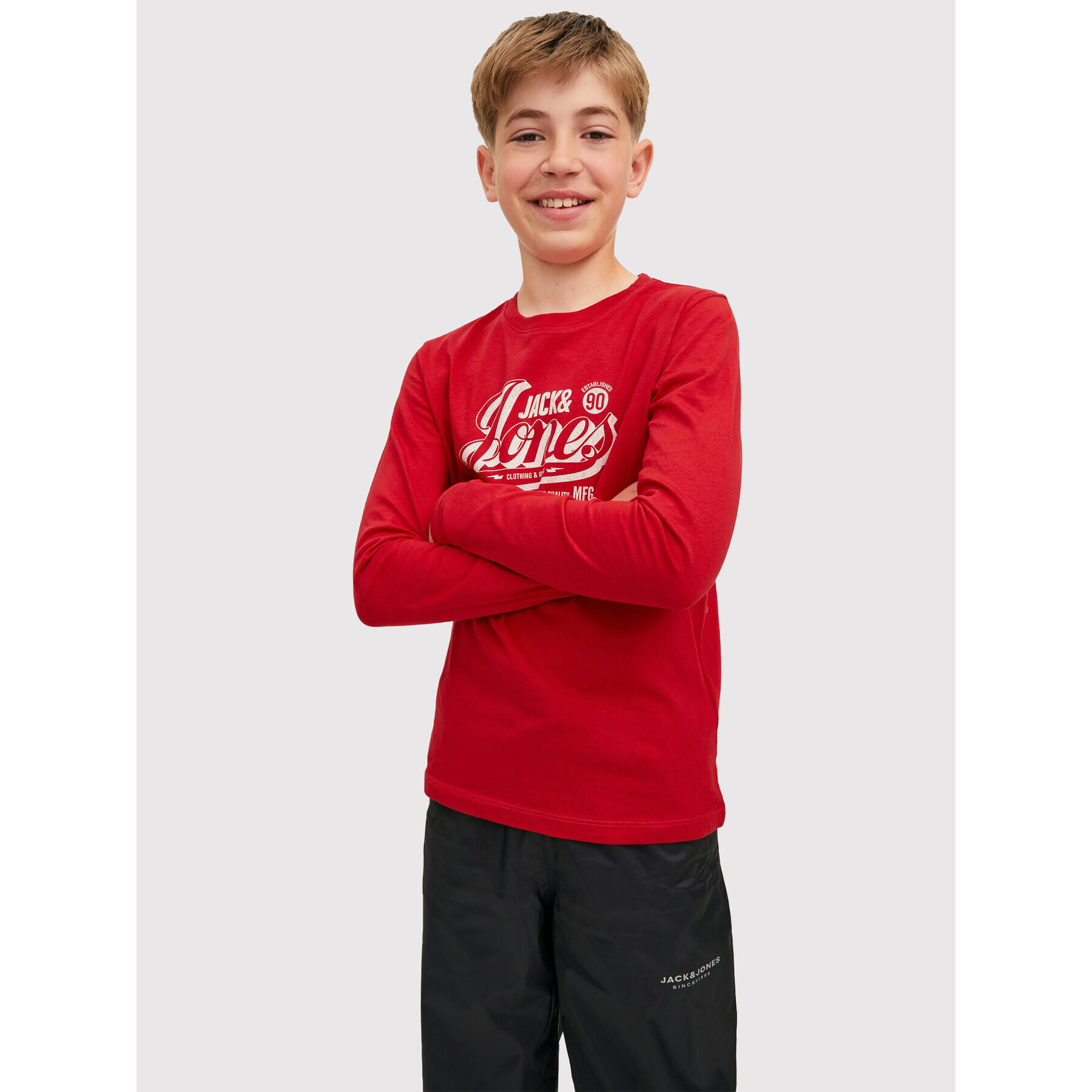 Jack&Jones Junior Blúz Jeans 12212313 Piros Regular Fit - Pepit.hu