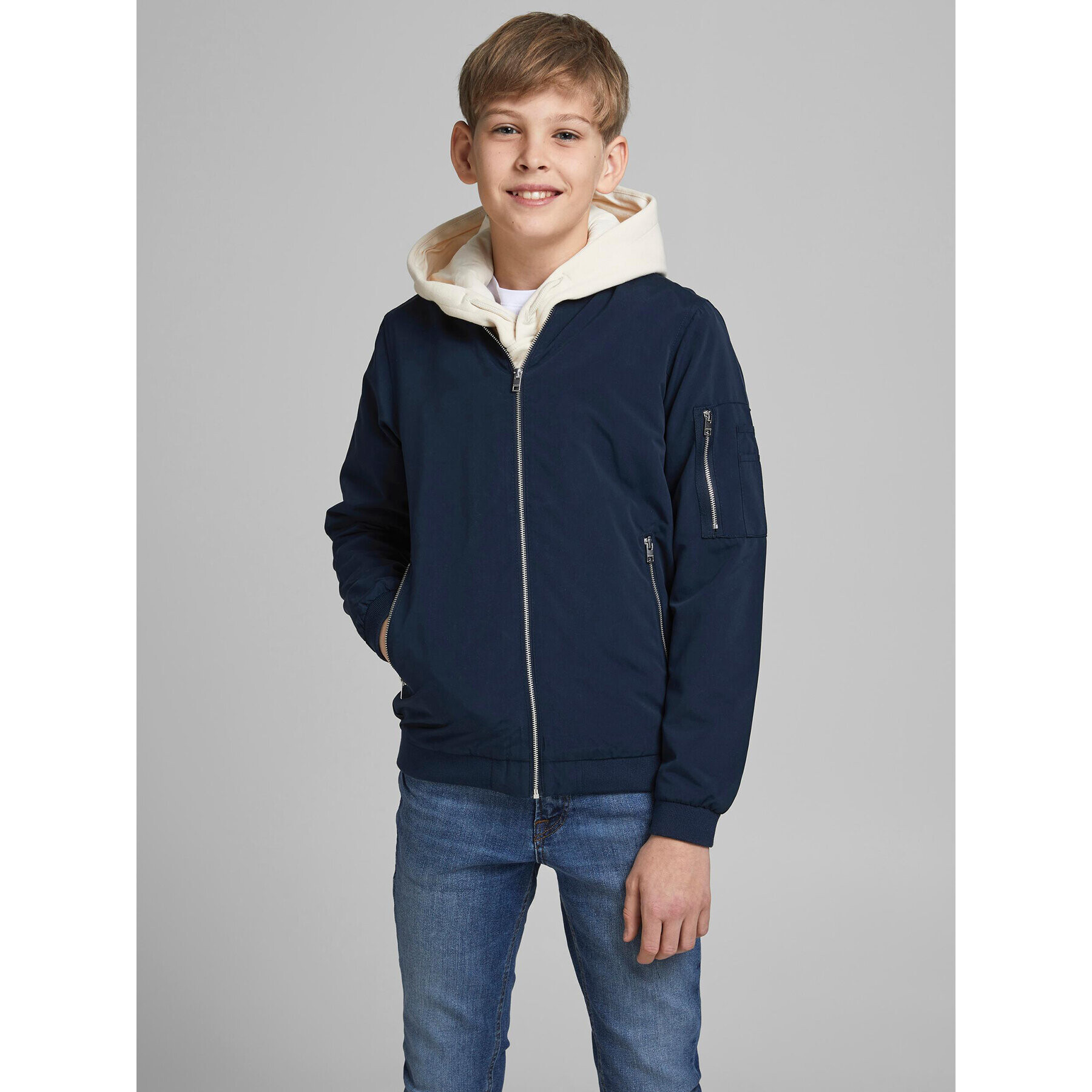 Jack&Jones Junior Bomber dzseki Rush 12182385 Sötétkék Regular Fit - Pepit.hu