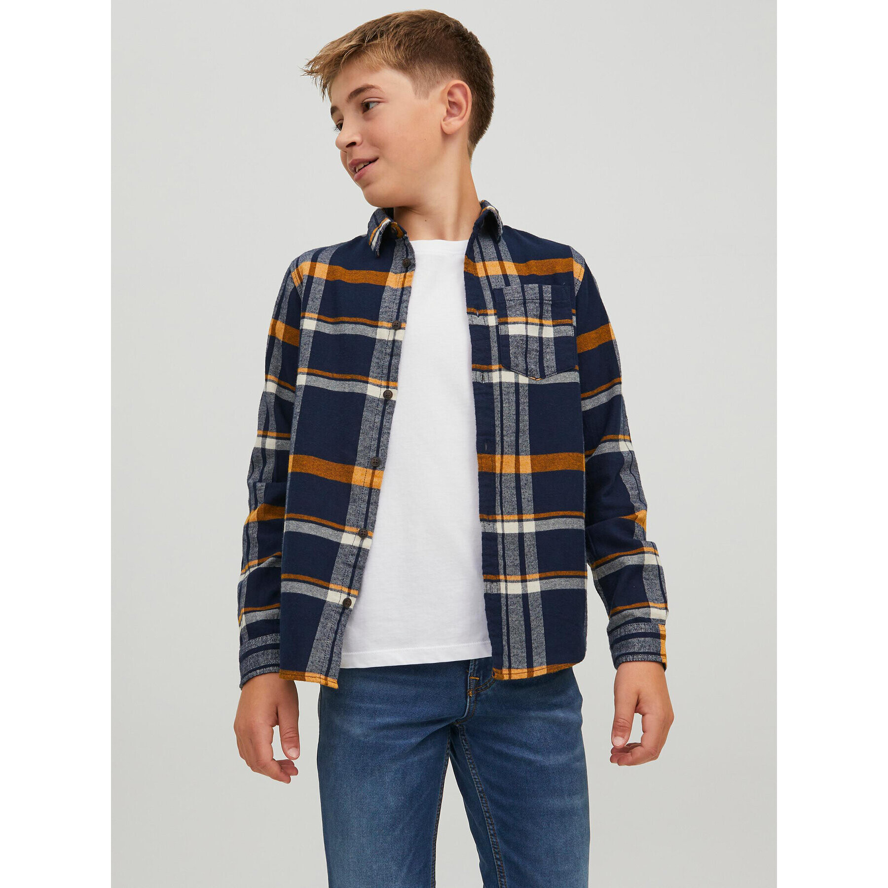 Jack&Jones Junior Ing Rowen 12219749 Sötétkék Regular Fit - Pepit.hu