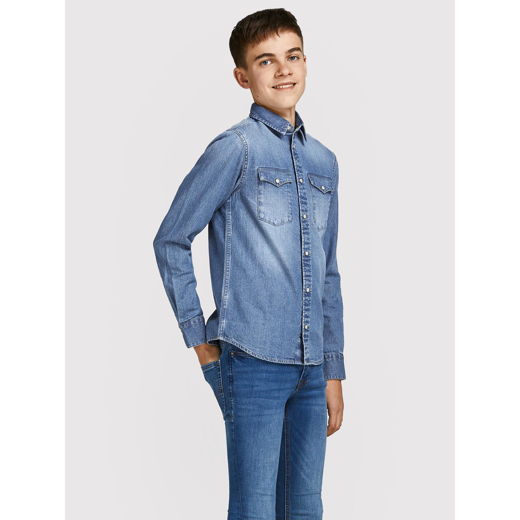 Jack&Jones Junior Ing Sheridan 12148417 Kék Regular Fit - Pepit.hu