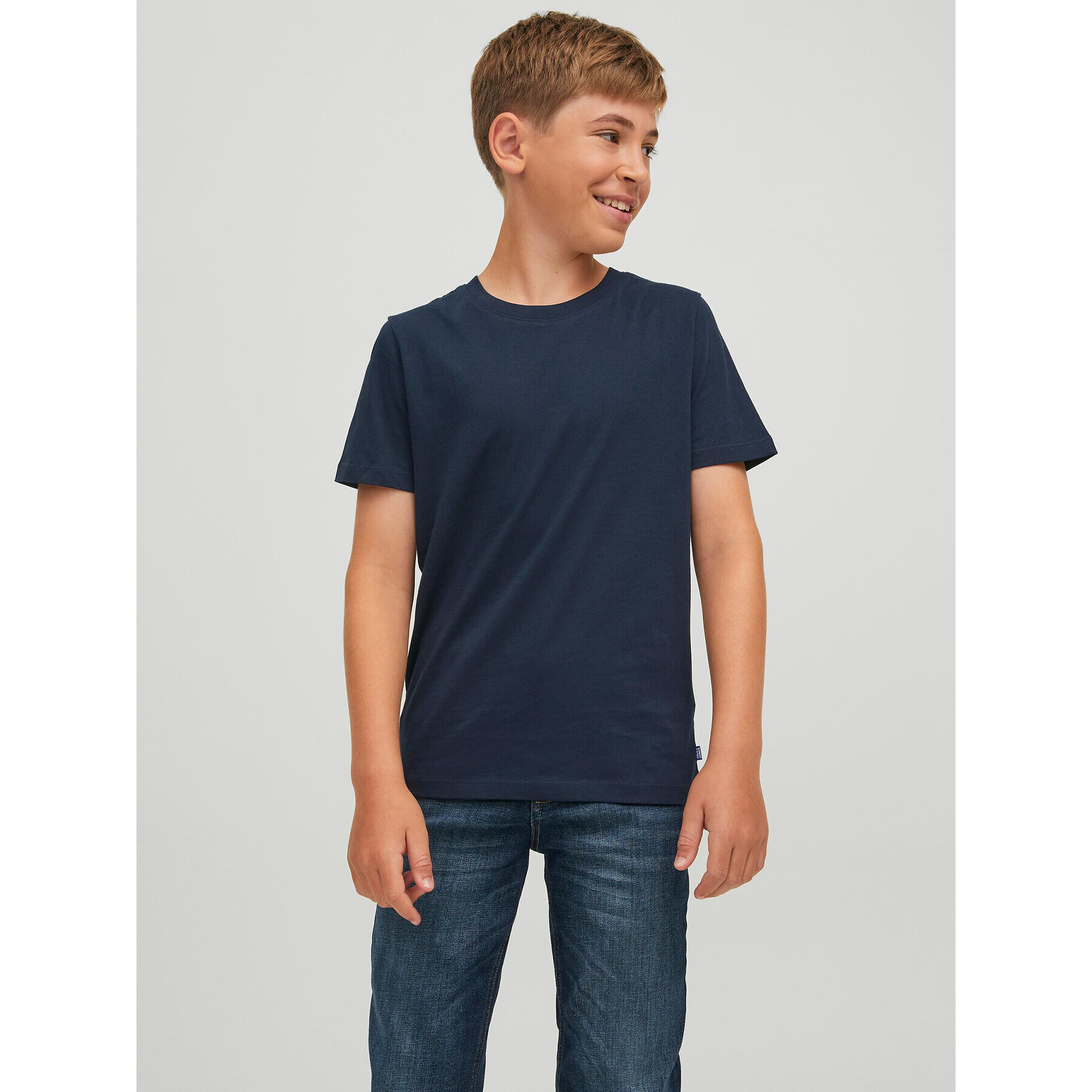 Jack&Jones Junior Póló 12158433 Sötétkék Slim Fit - Pepit.hu