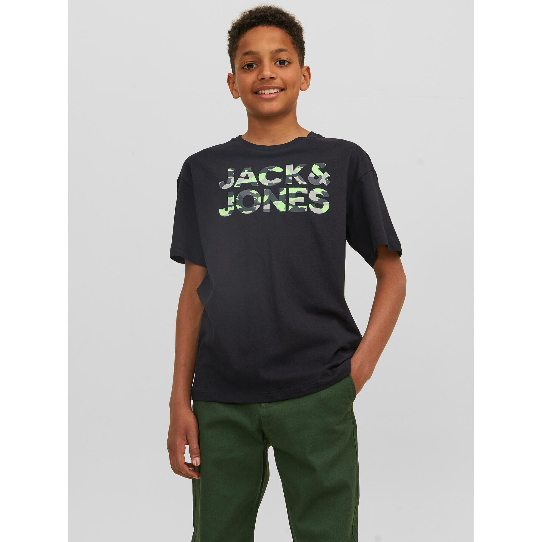 Jack&Jones Junior Póló 12237106 Fekete Loose Fit - Pepit.hu