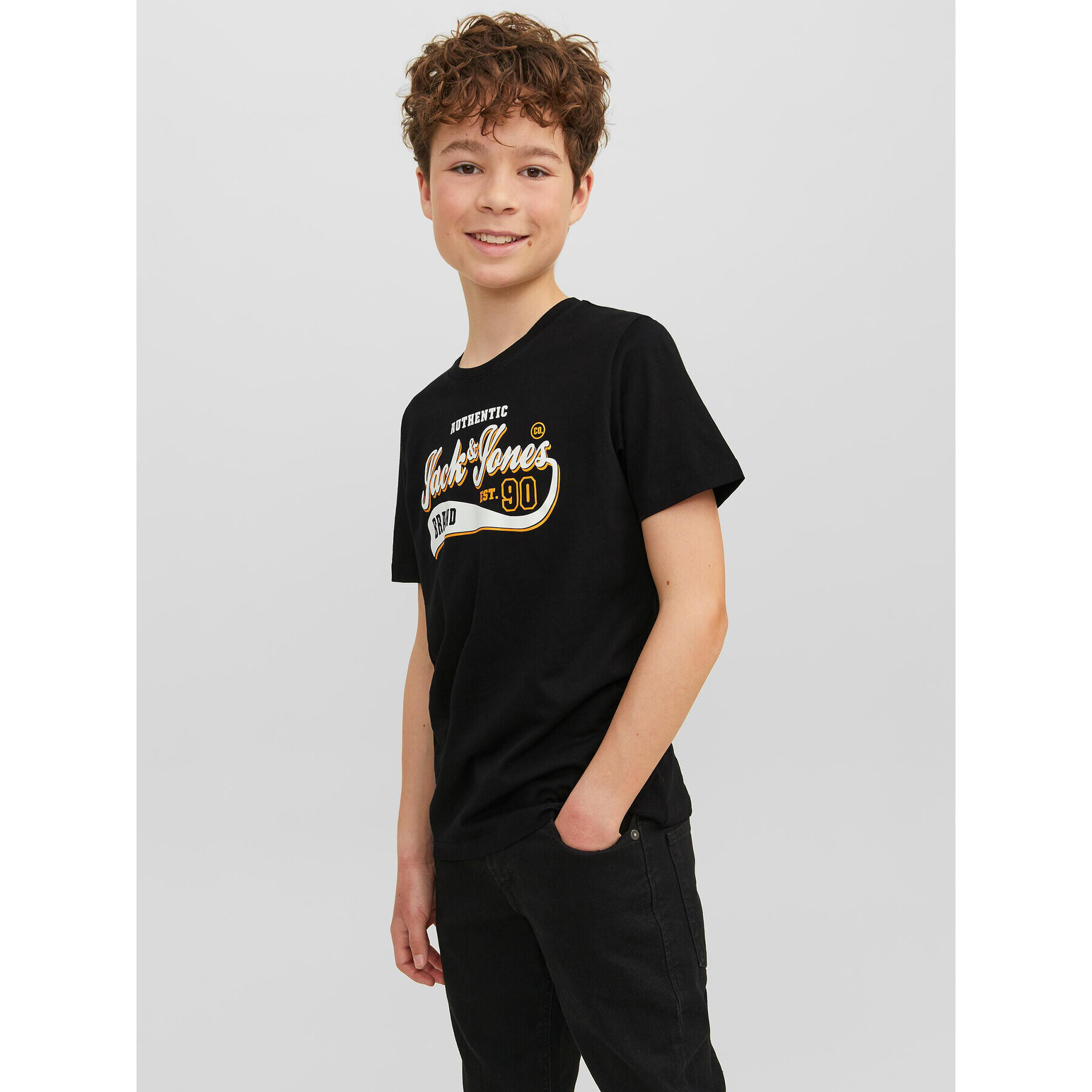 Jack&Jones Junior Póló 12237367 Fekete Regular Fit - Pepit.hu