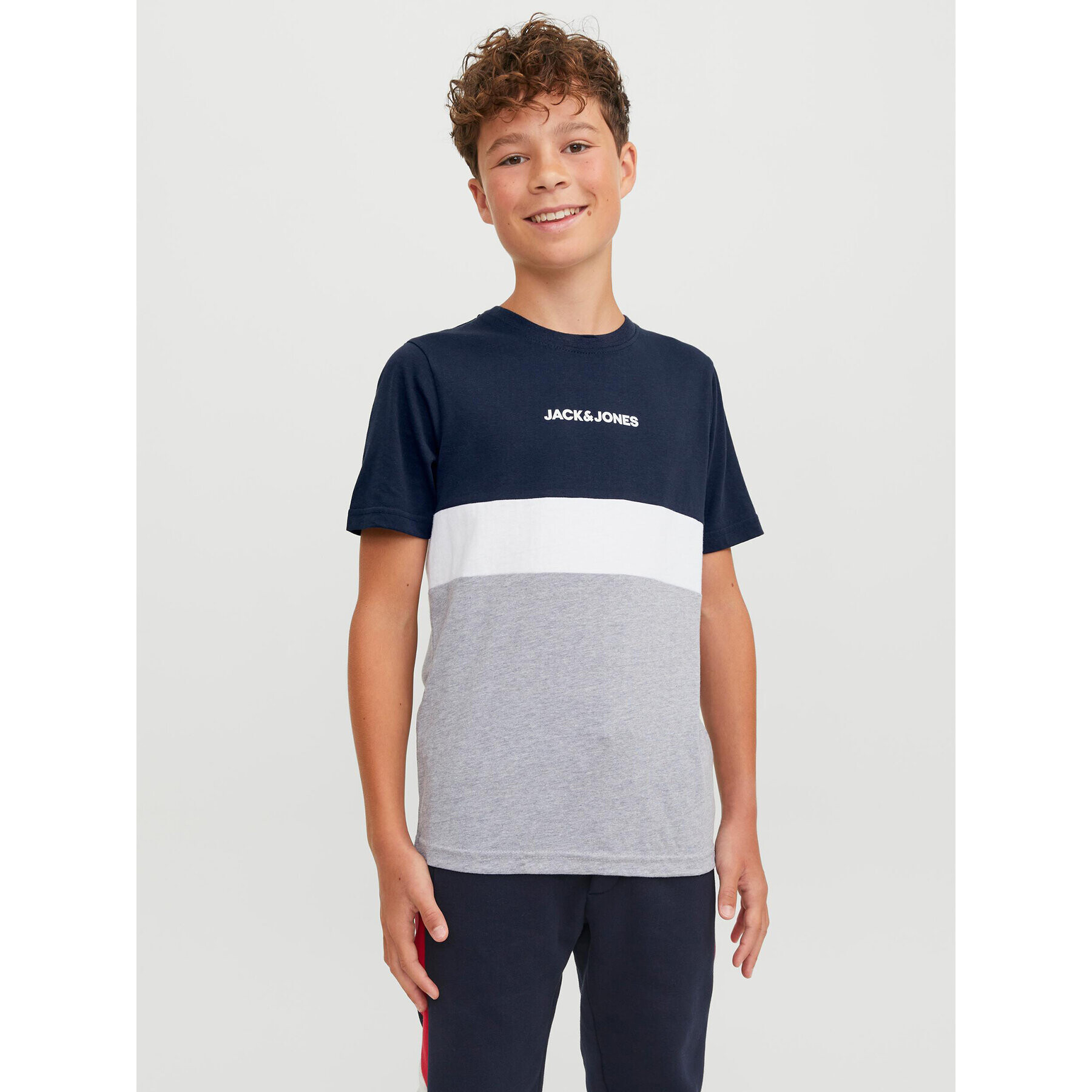 Jack&Jones Junior Póló 12237430 Sötétkék Regular Fit - Pepit.hu