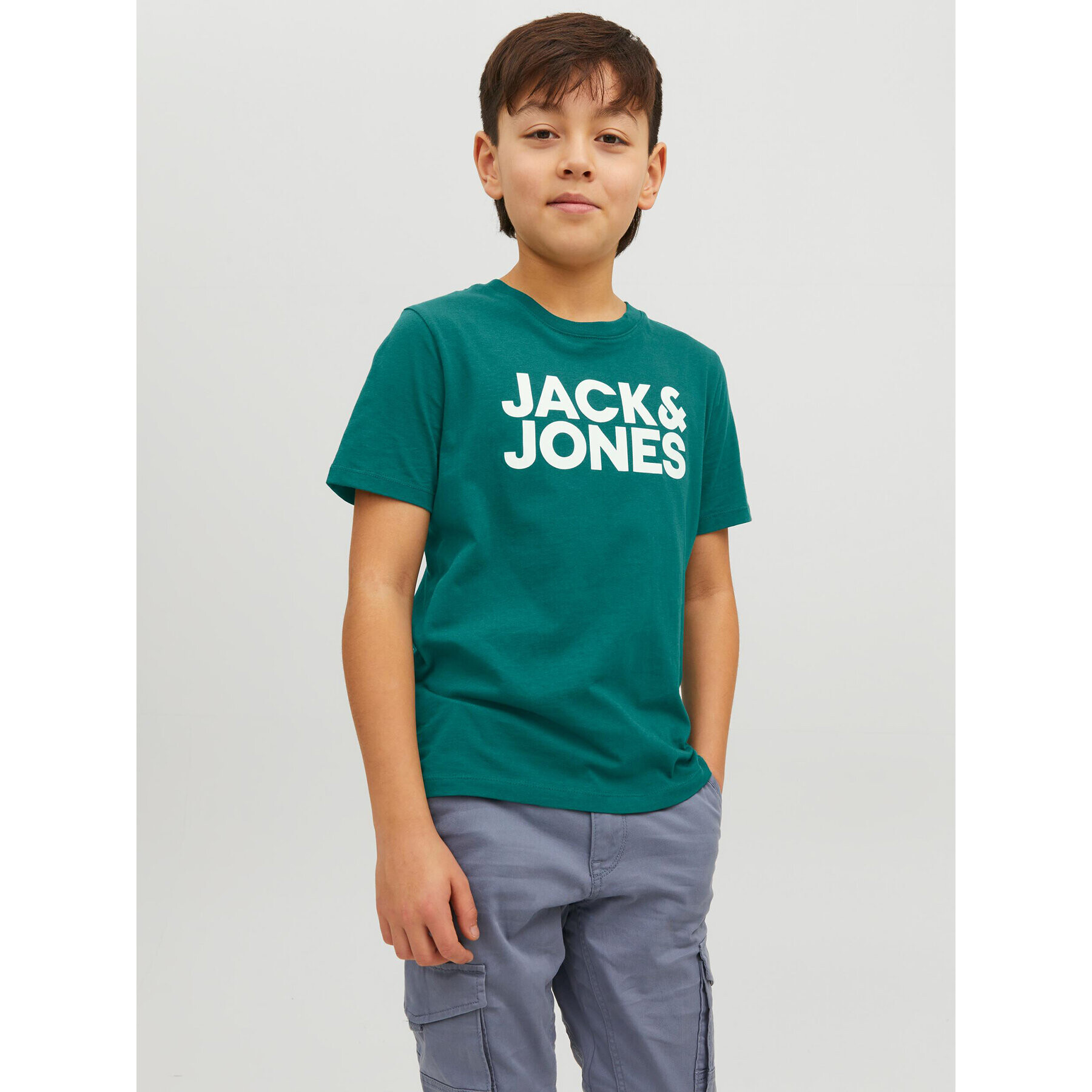 Jack&Jones Junior Póló Corp Logo 12152730 Zöld Regular Fit - Pepit.hu