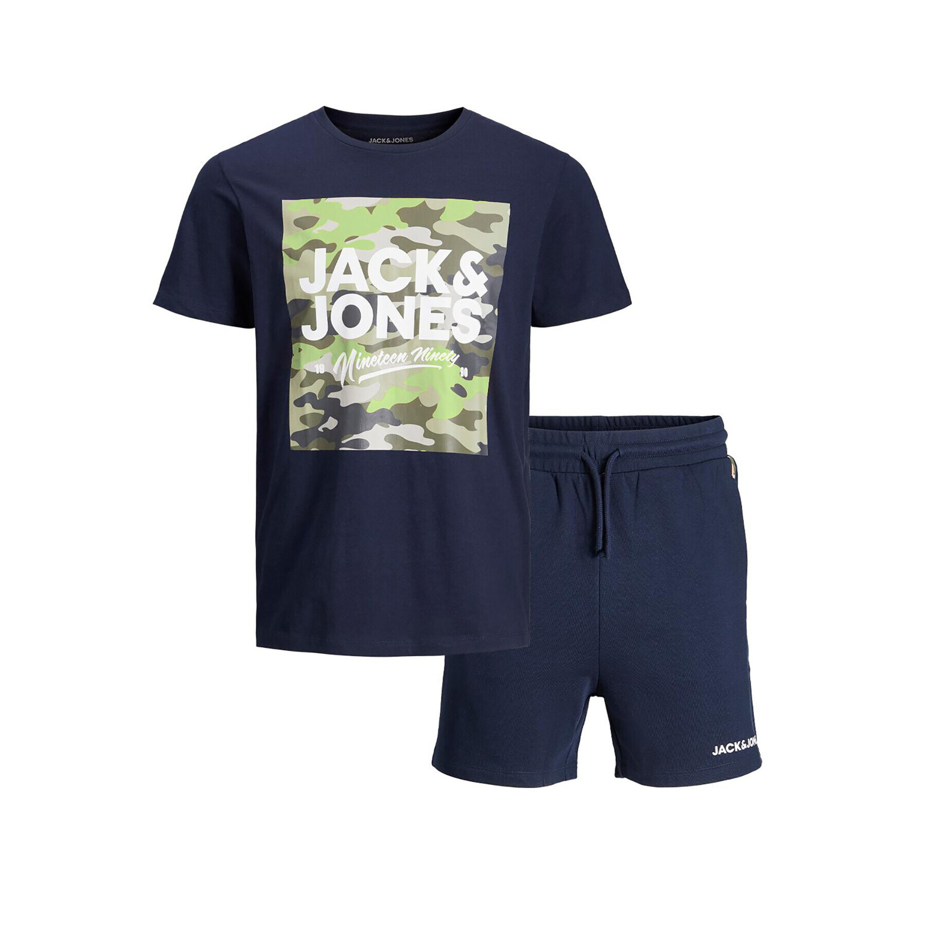 Jack&Jones Junior Póló és rövidnadrág szett 12235343 Sötétkék Regular Fit - Pepit.hu