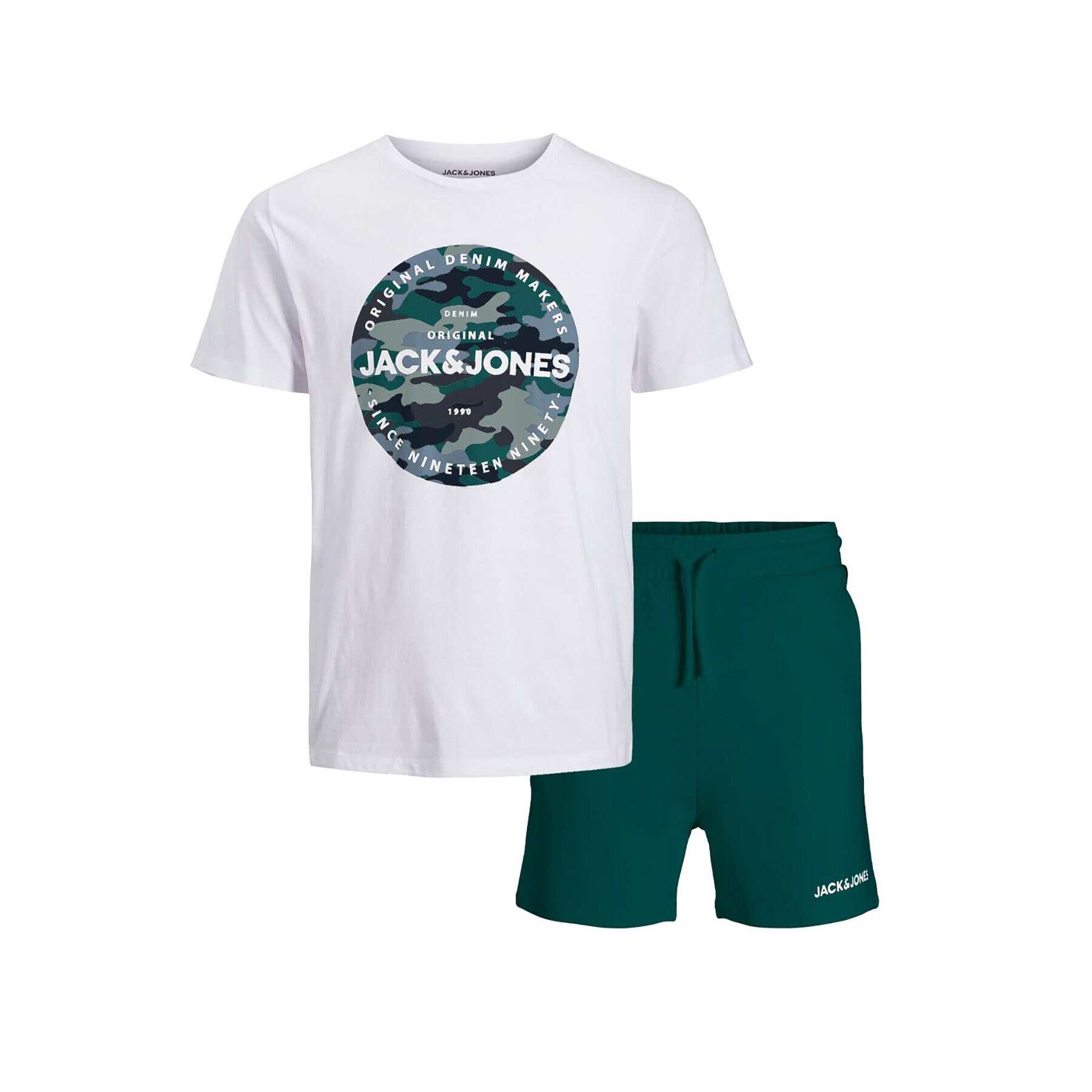 Jack&Jones Junior Póló és rövidnadrág szett 12235343 Zöld Regular Fit - Pepit.hu