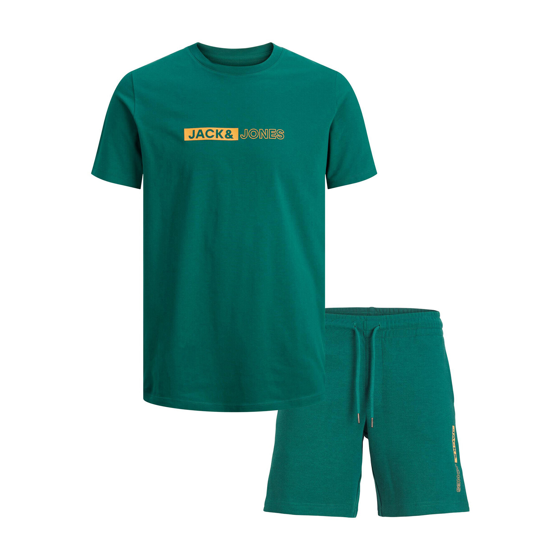 Jack&Jones Junior Póló és rövidnadrág szett 12235345 Zöld Regular Fit - Pepit.hu