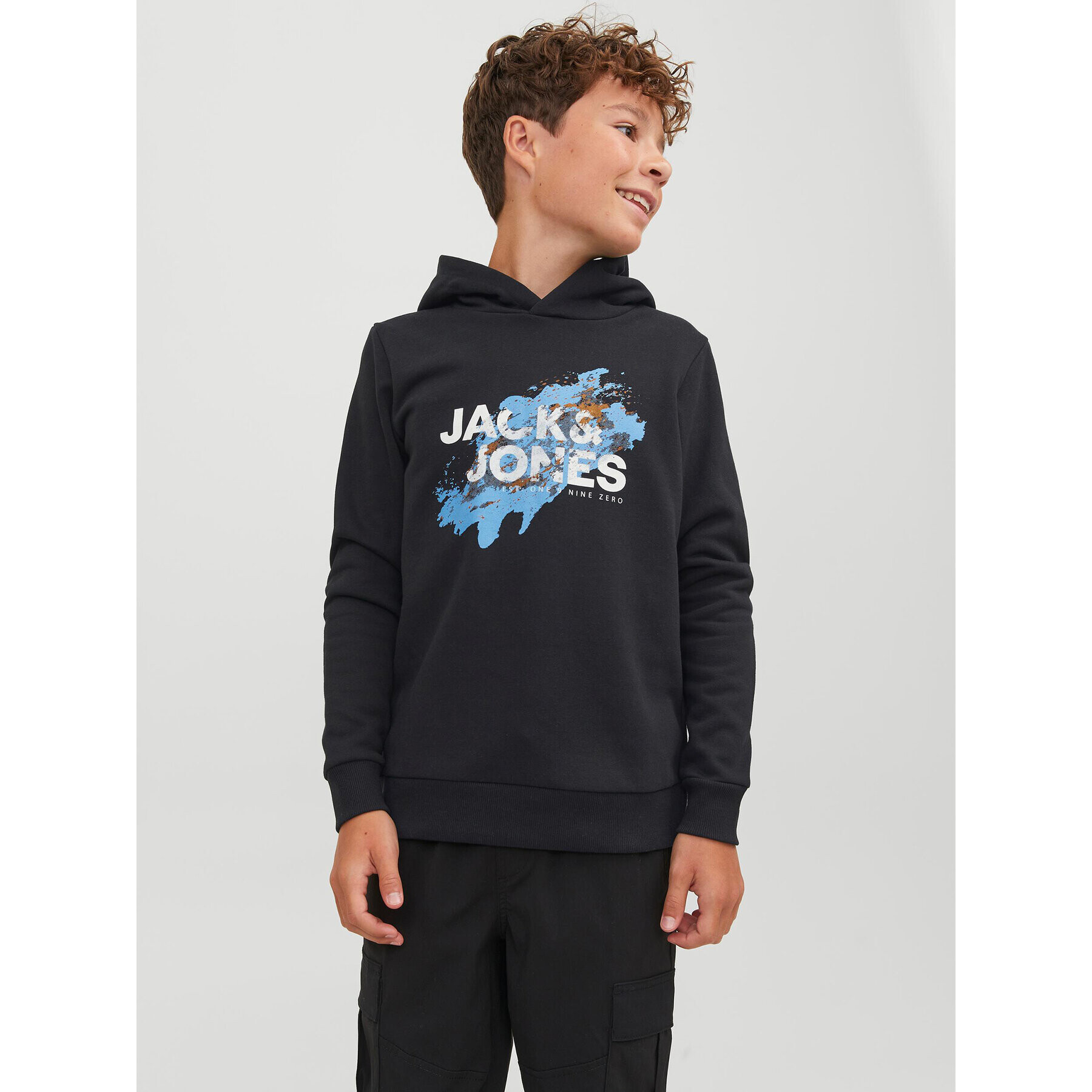 Jack&Jones Junior Pulóver 12237210 Fekete Regular Fit - Pepit.hu