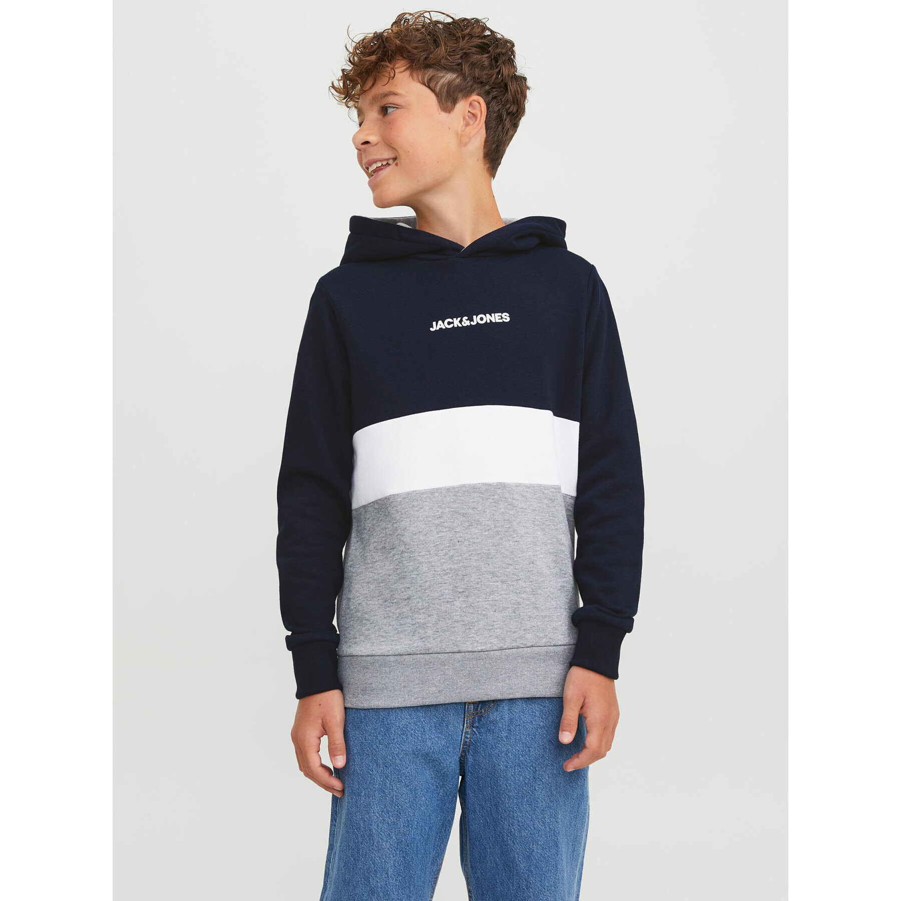 Jack&Jones Junior Pulóver 12237402 Sötétkék Regular Fit - Pepit.hu