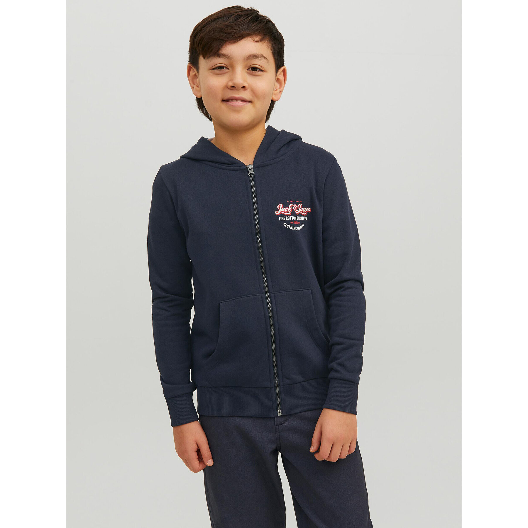 Jack&Jones Junior Pulóver Andy 12224236 Sötétkék Regular Fit - Pepit.hu