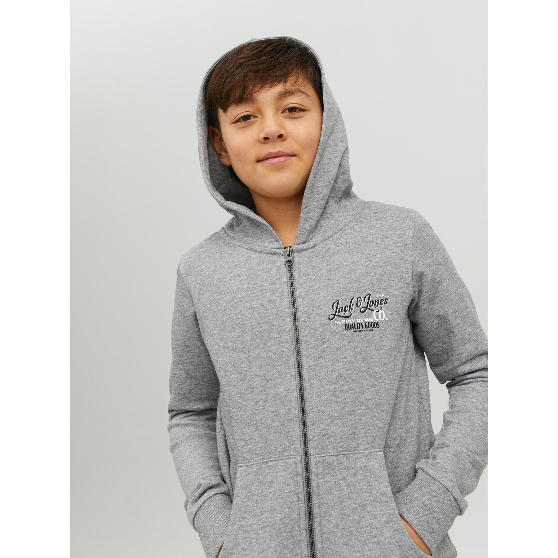 Jack&Jones Junior Pulóver Andy 12224236 Szürke Regular Fit - Pepit.hu