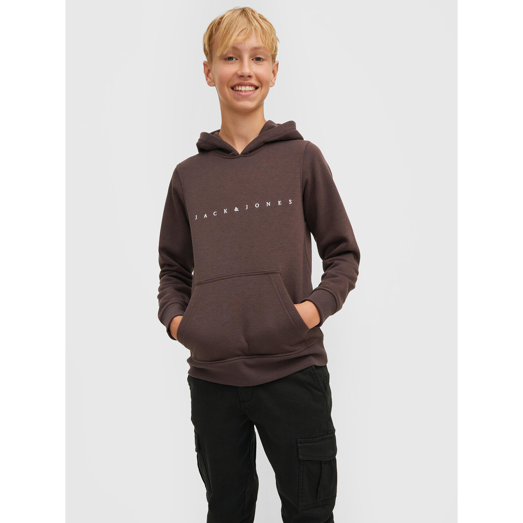 Jack&Jones Junior Pulóver Copenhagen 12214983 Barna Regular Fit - Pepit.hu