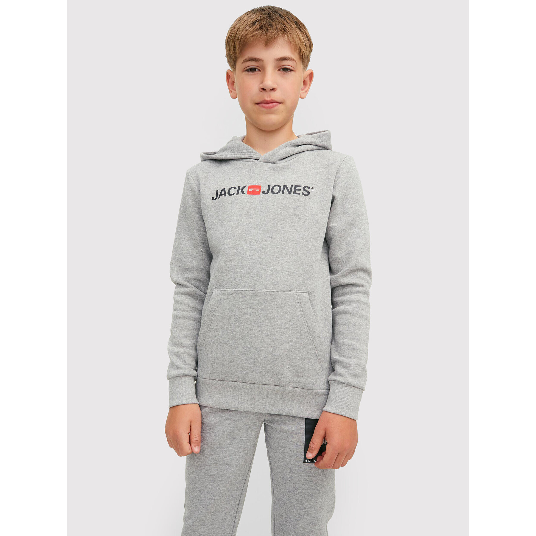 Jack&Jones Junior Pulóver Corp Old Logo 12212186 Szürke Regular Fit - Pepit.hu