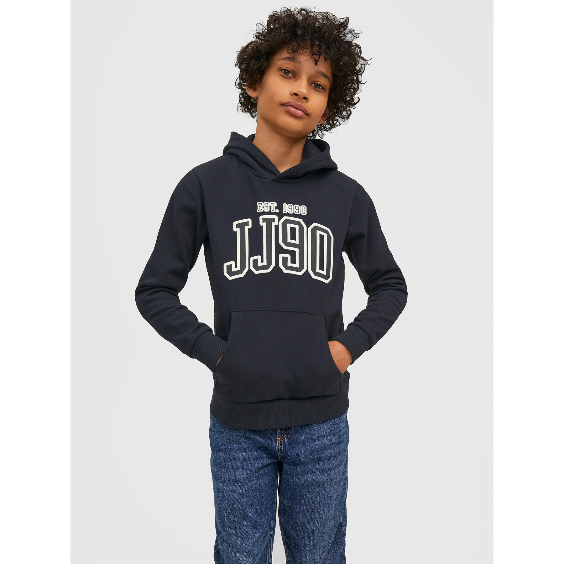 Jack&Jones Junior Pulóver Emb 12213292 Fekete Regular Fit - Pepit.hu