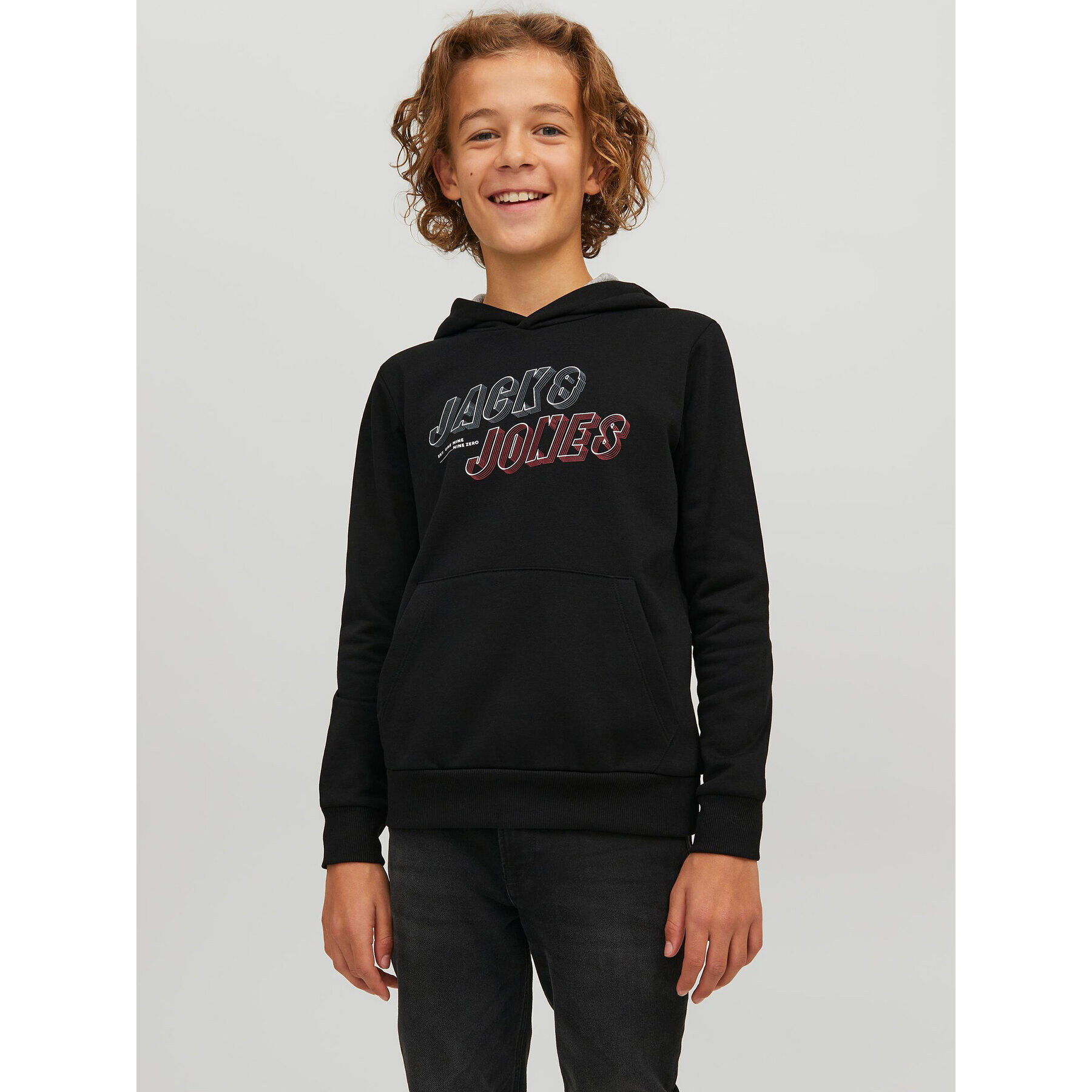 Jack&Jones Junior Pulóver Friday 12219582 Fekete Regular Fit - Pepit.hu