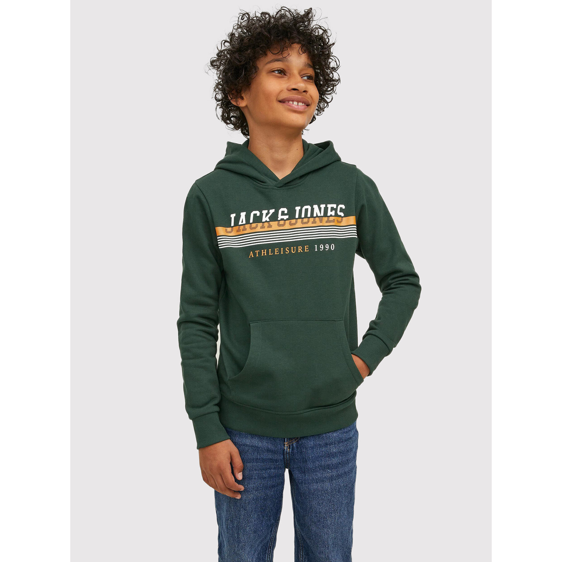 Jack&Jones Junior Pulóver Jiron 12213277 Zöld Regular Fit - Pepit.hu